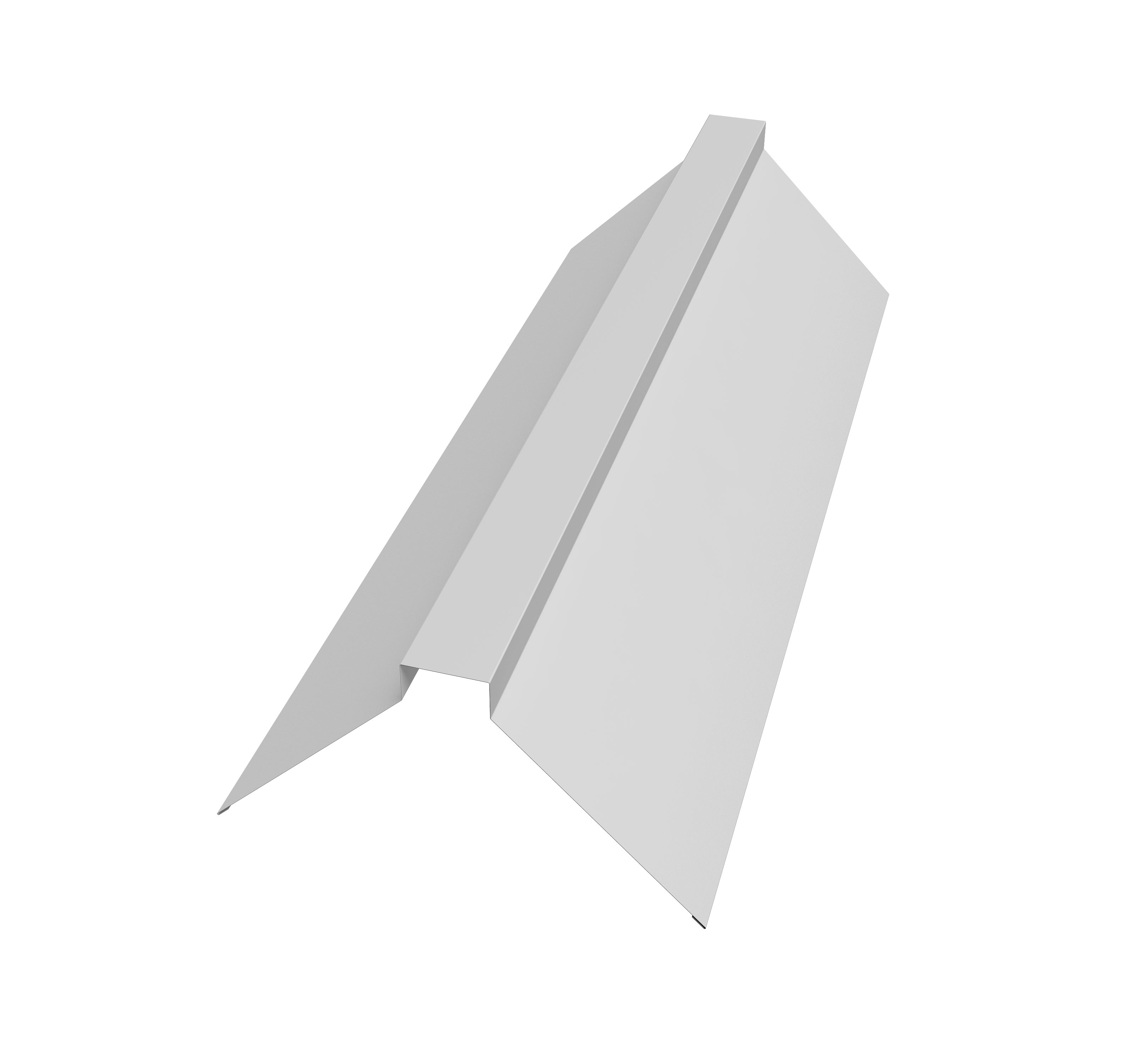 Планка конька плоского 175х50х175 0,5 Satin с пленкой RAL 9003 сигнальный белый (3м)