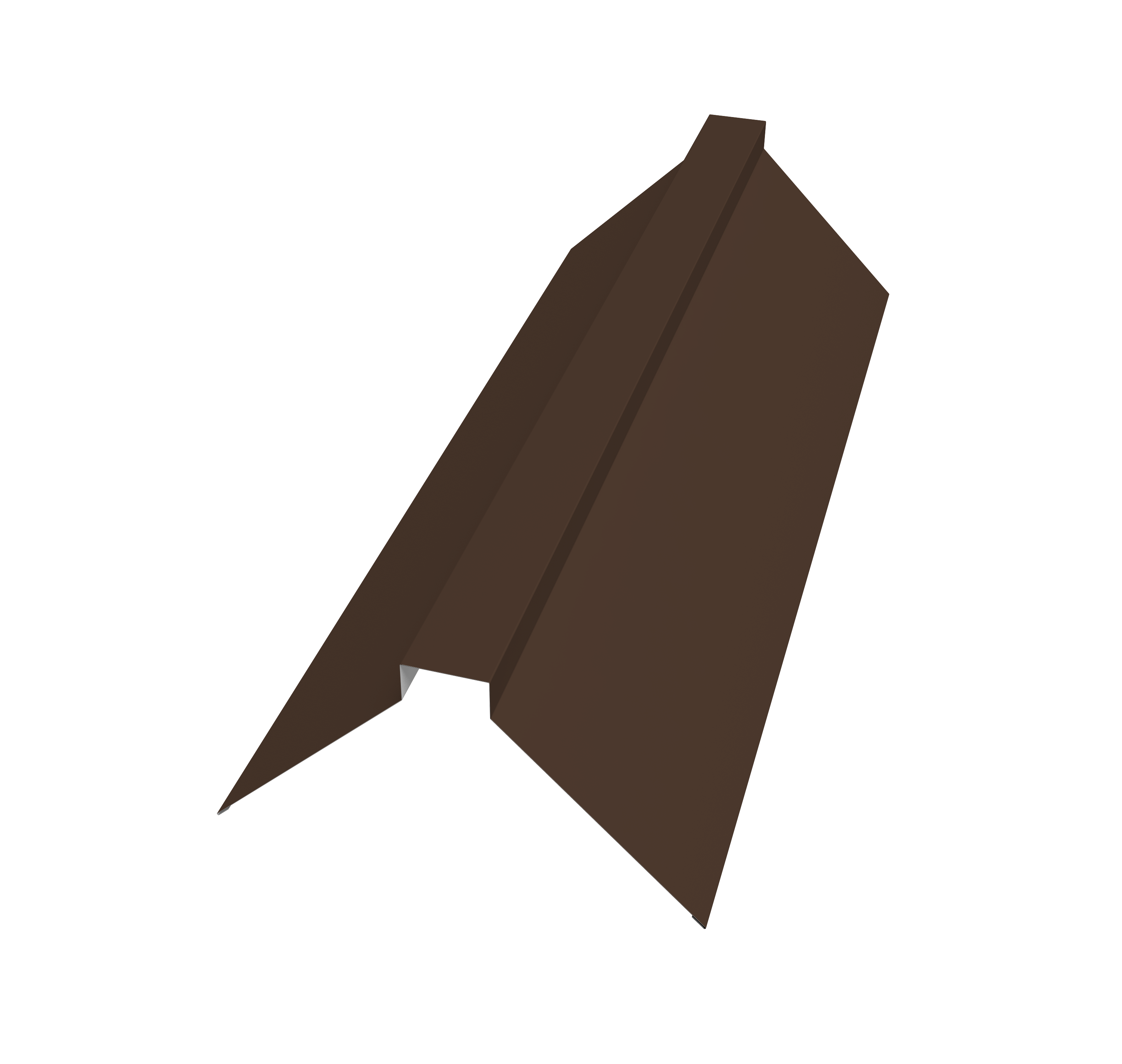 Планка конька плоского 175х50х175 0,5 Satin с пленкой RAL 8017 шоколад (3м)