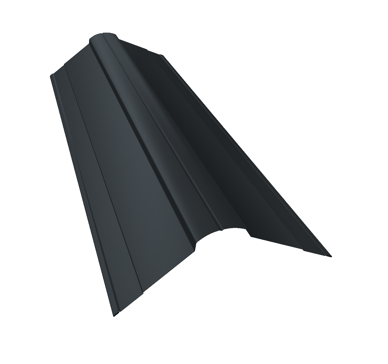 Планка конька фигурного 100x100 0,45 Drap RAL 7016 антрацитово-серый (3м)