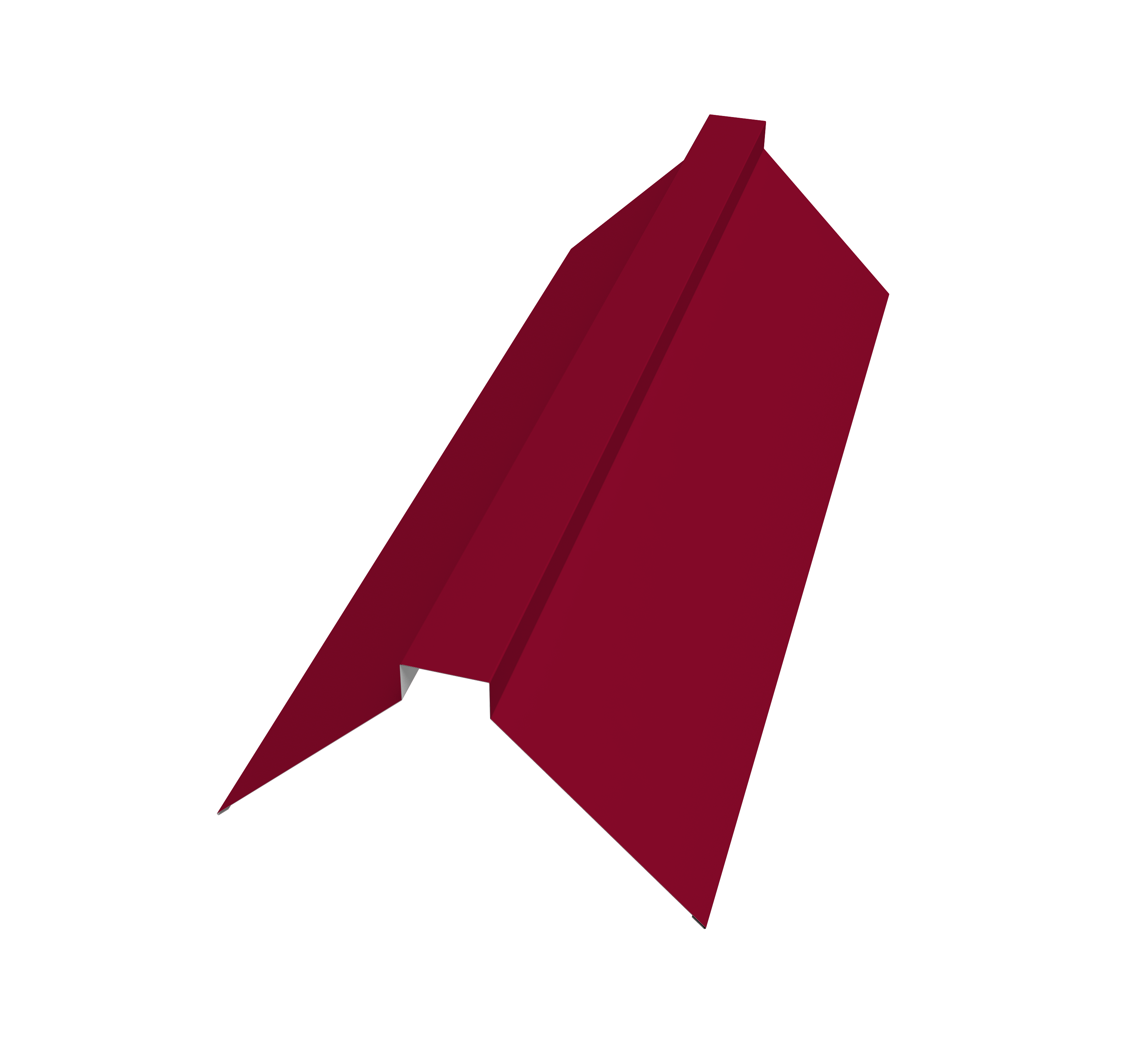 Планка конька плоского 175х50х175 0,45 PE с пленкой RAL 3003 рубиново-красный (3м)