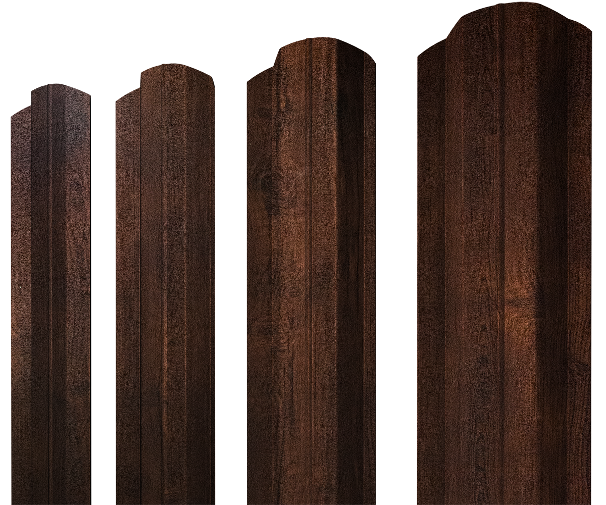 Штакетник М-образный B фигурный 0,45 Print Premium Cherry Wood Dark FTC