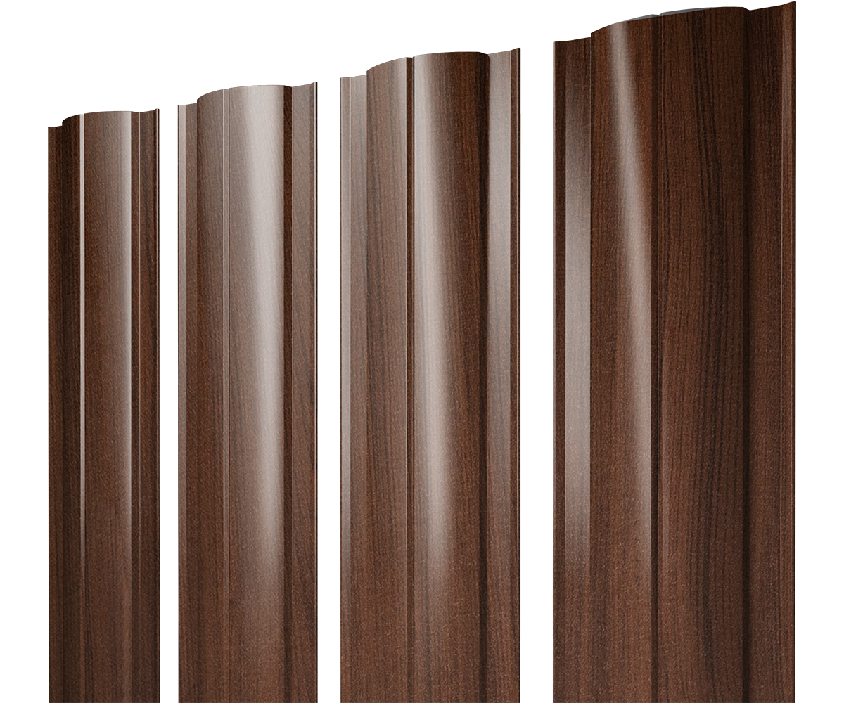 Штакетник Круглый с прямым резом 0,45 Print Elite Choco Wood TwinColor