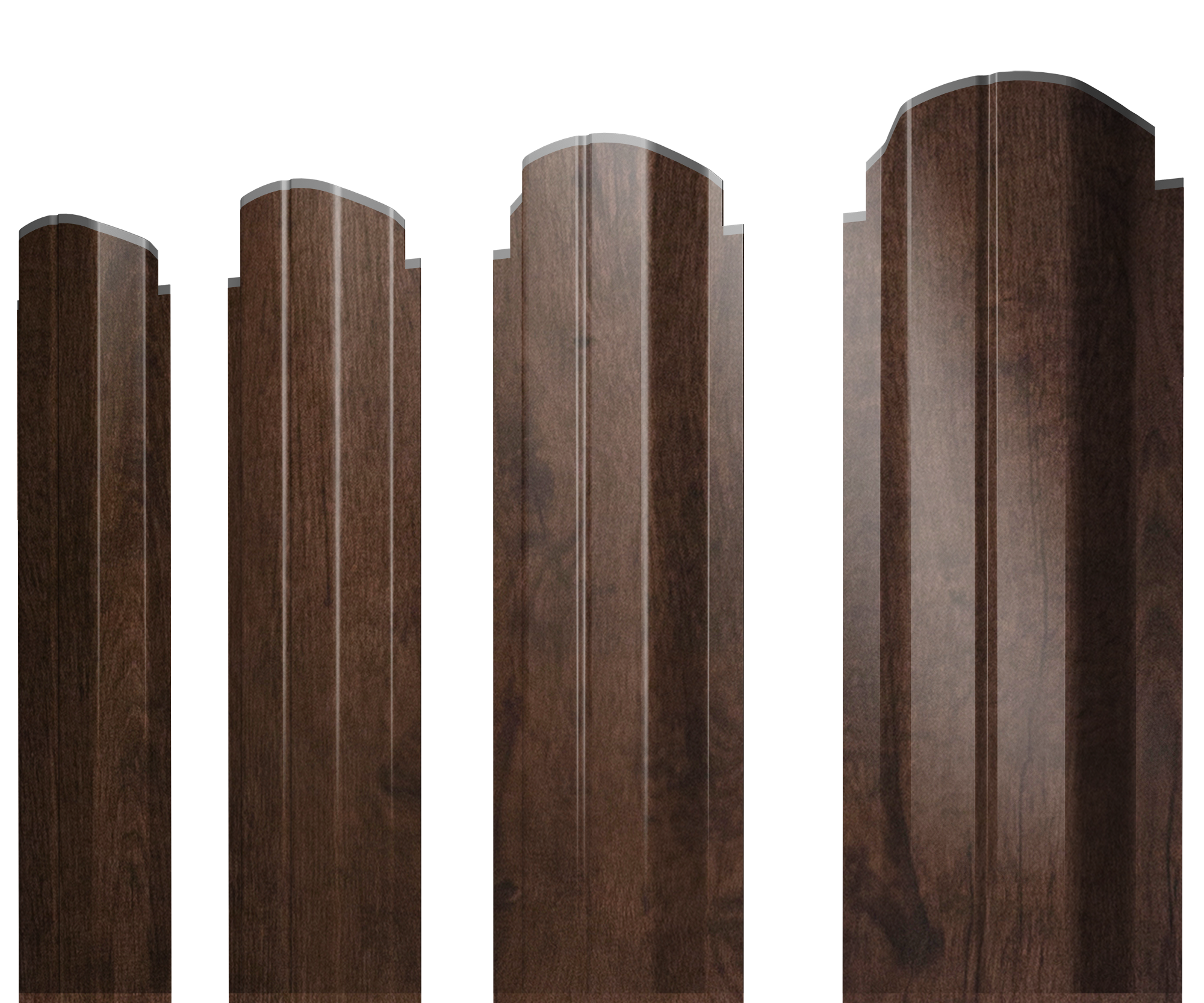 Штакетник П-образный А фигурный 0,4 Print Premium Antique Wood TwinColor