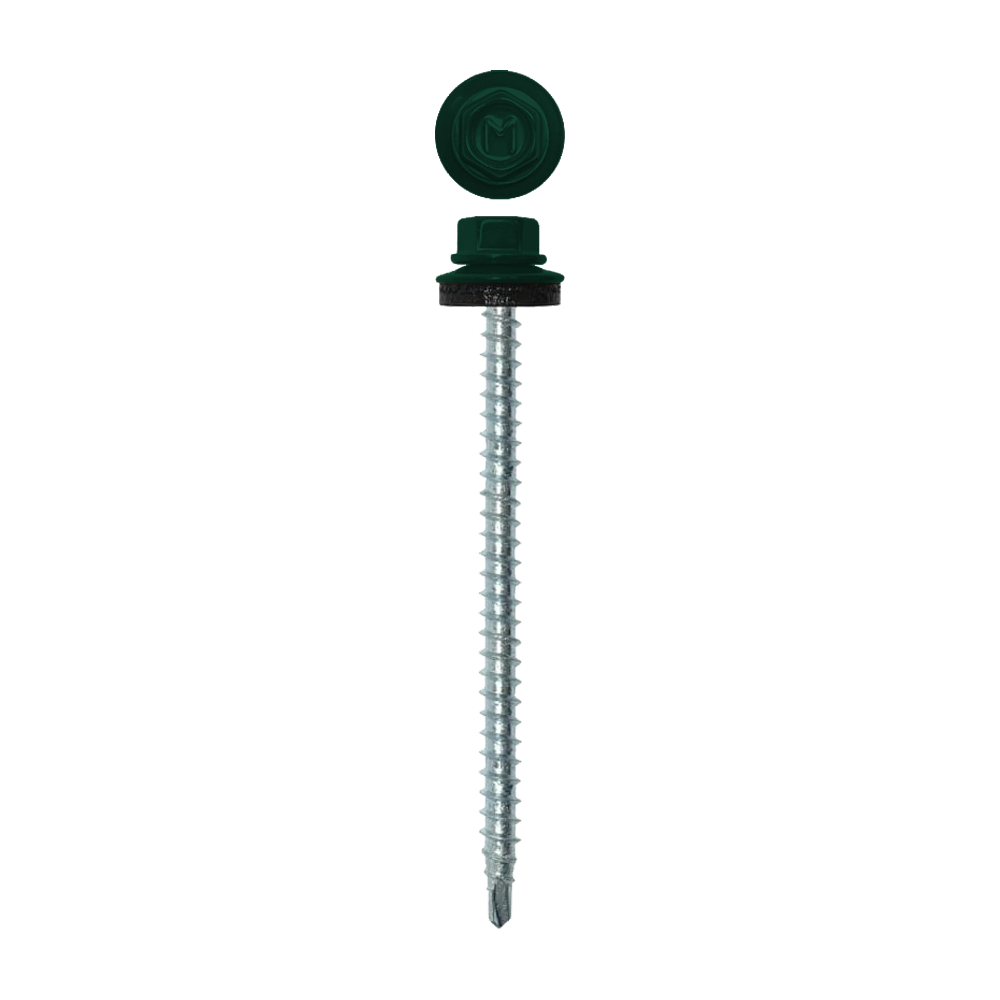 Саморез кровельный Daxmer 4,8х70 (100шт) сверло №1 RAL 6005