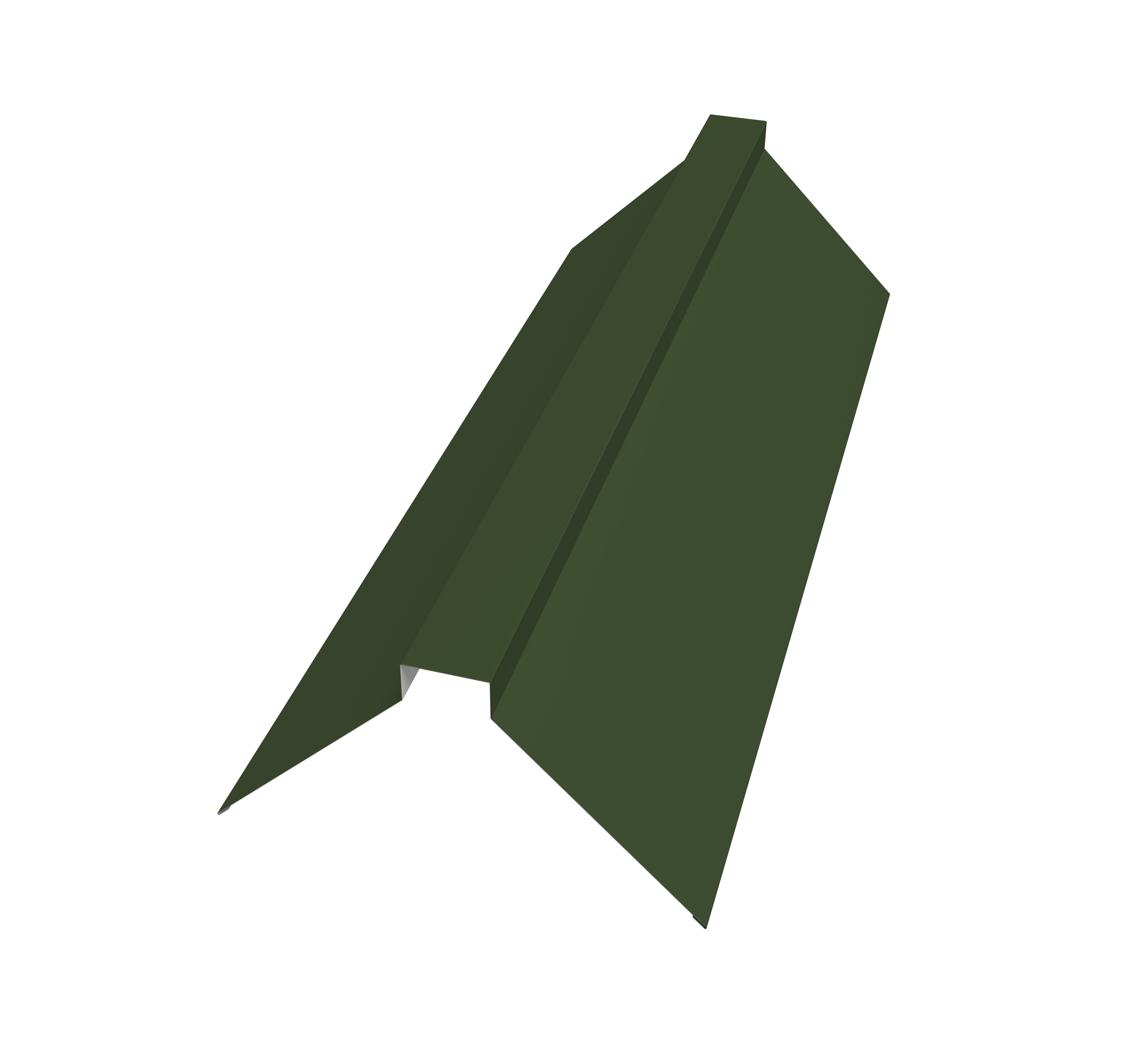 Планка конька плоского 175х50х175 0,5 Satin Matt TX RAL 6020 хромовая зелень (3м)