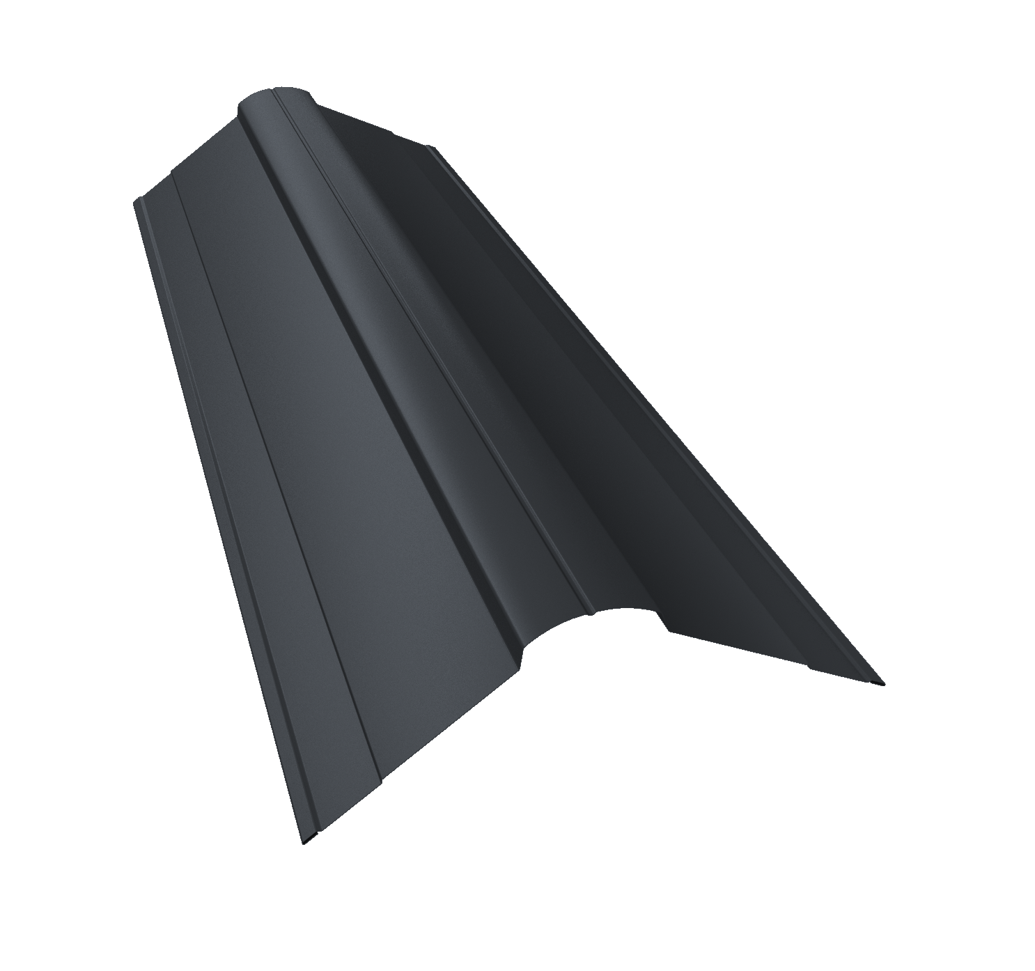 Планка конька фигурного 100x100 0,45 Drap RAL 7024 мокрый асфальт (2м)