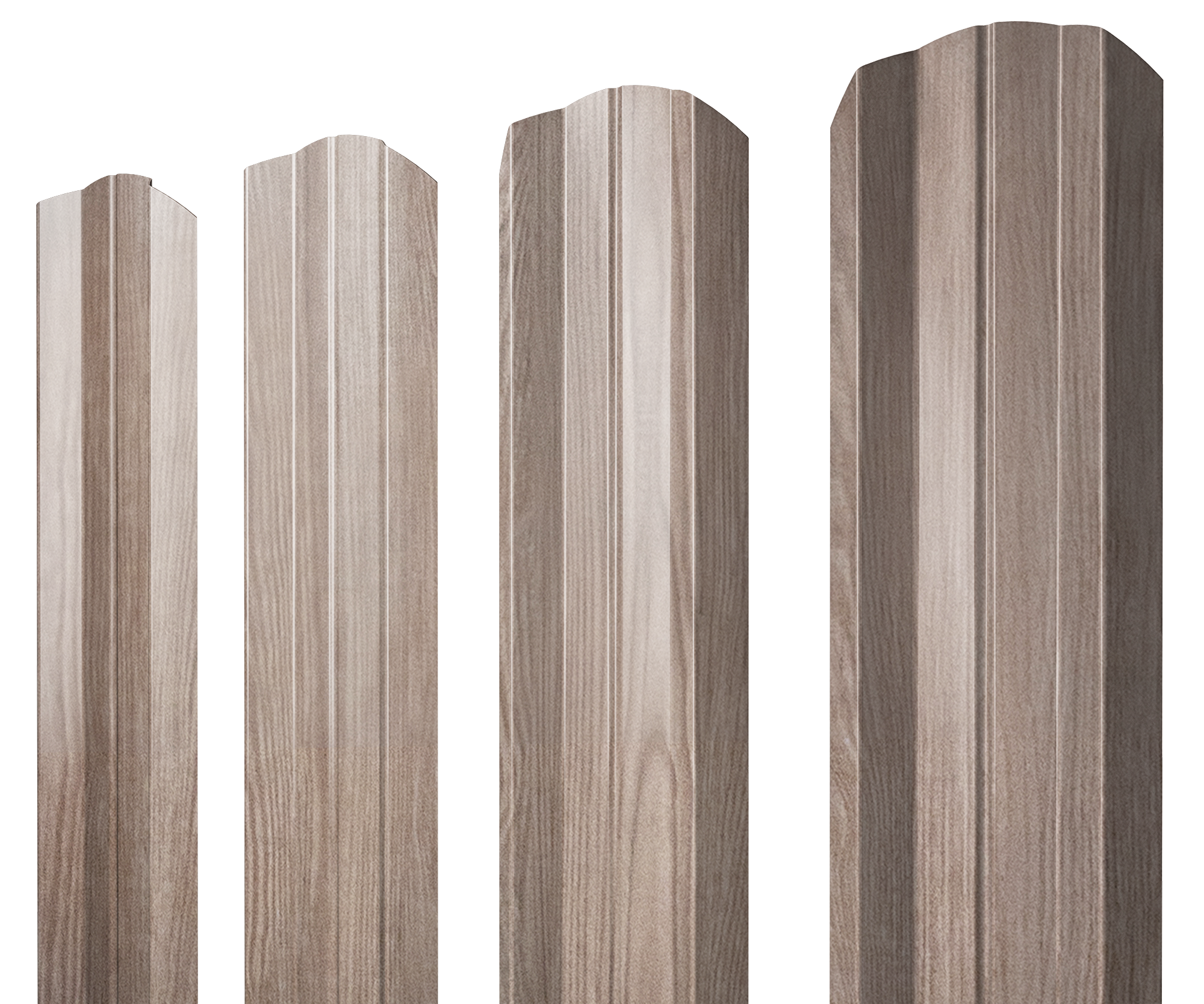 Штакетник М-образный А фигурный 0,45 Print Elite White Wood TwinColor