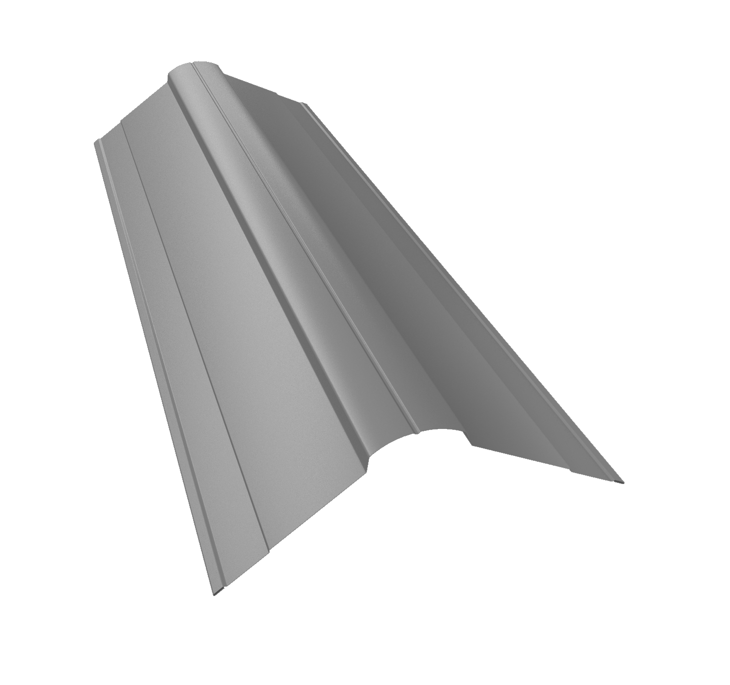 Планка конька фигурного 100x100 0,45 Drap RAL 7004 сигнальный серый (3м)