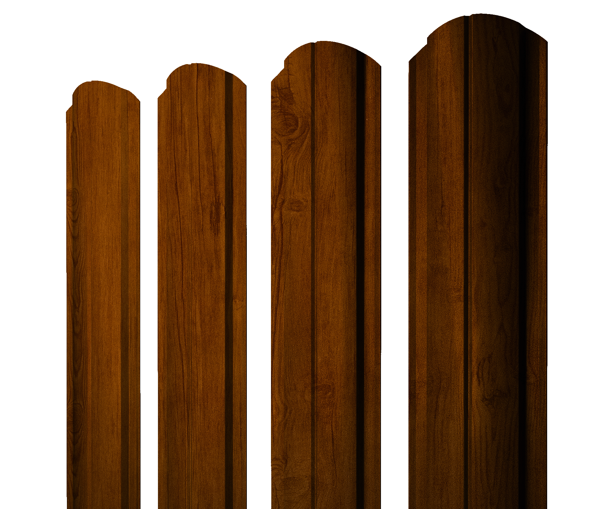 Штакетник Полукруглый Slim фигурный 0,45 Print Premium Golden Wood Intense FTC