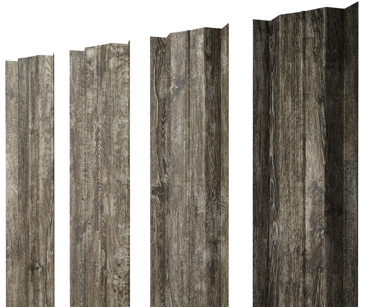 Штакетник М-образный В с прямым резом 0,45 Print Elite Nordic Wood TwinColor