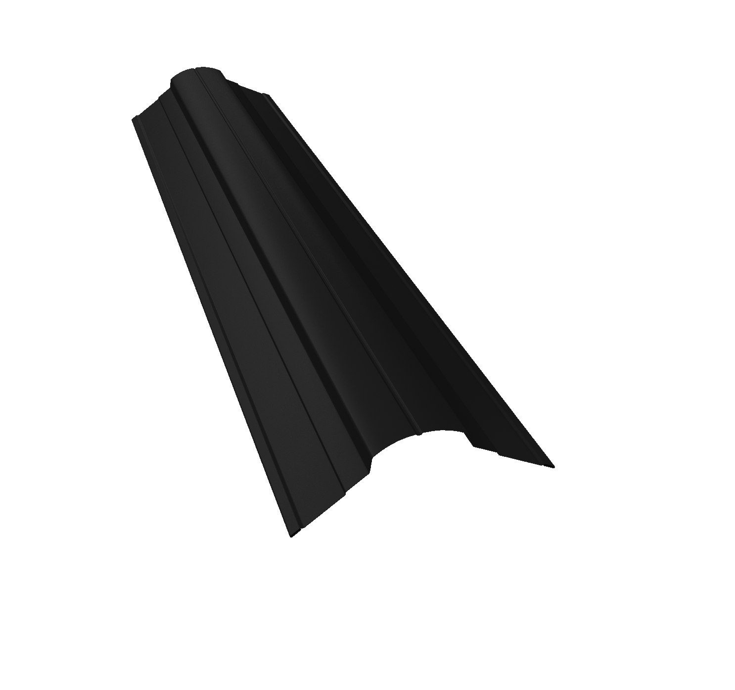Планка конька фигурного 70x70 0,45 PE с пленкой RAL 9005 черный (3м)