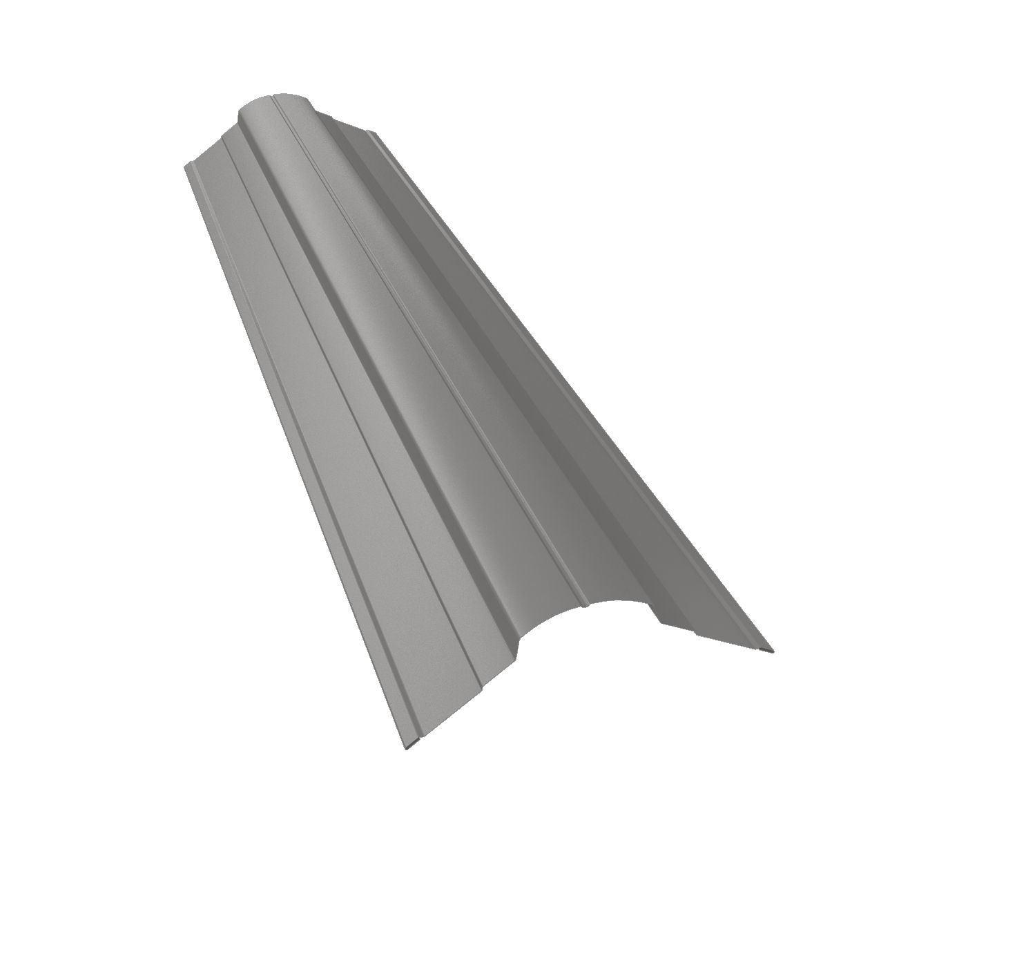 Планка конька фигурного 70x70 0,5 Satin с пленкой RAL 9006 бело-алюминиевый (2м)