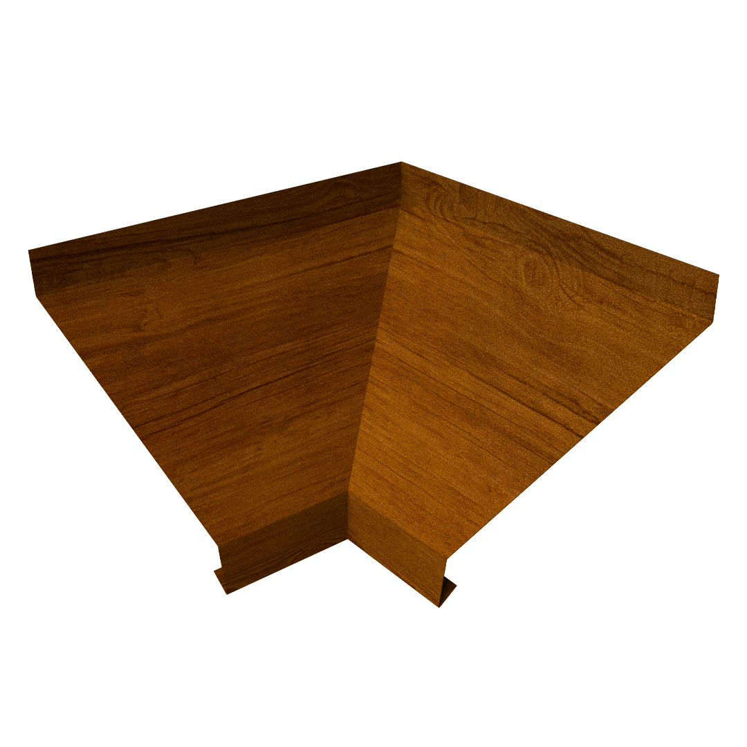 Угол отлива внутренний 100 0,45 Print-Double Premium с пленкой Golden Wood Intense F