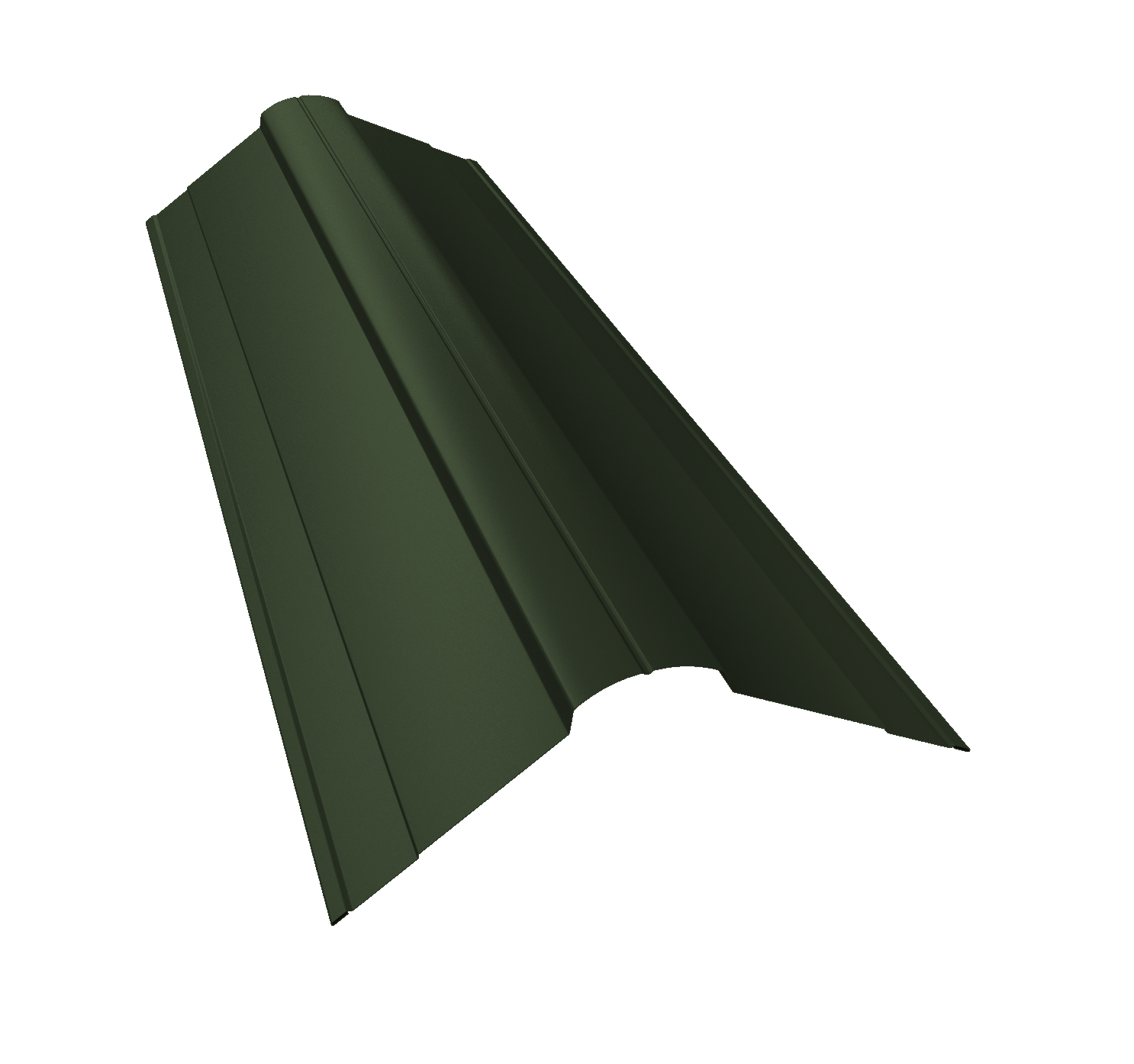 Планка конька фигурного 100x100 0,5 Satin Matt TX RAL 6020 хромовая зелень (3м)