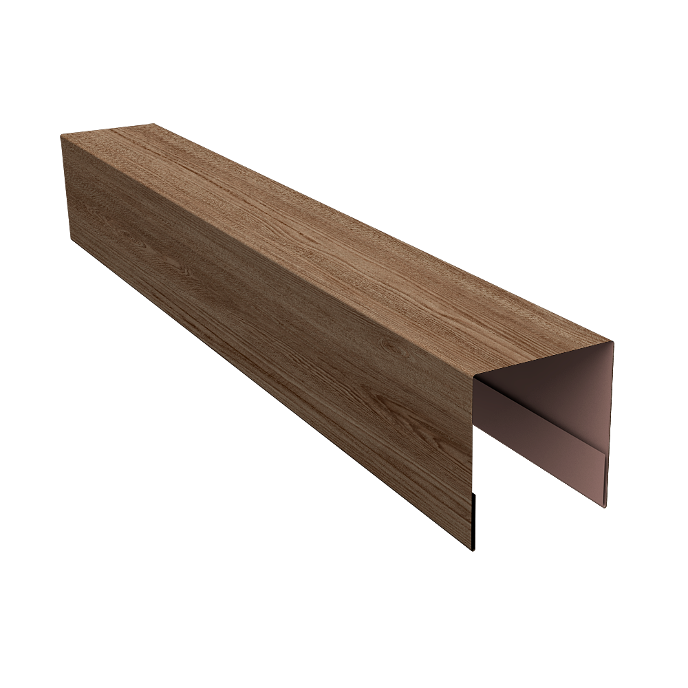 Планка боковая для забора из сайдинга (Блок-хаус new) 0,45 Print Elite White Wood TwinColor (2,06м)