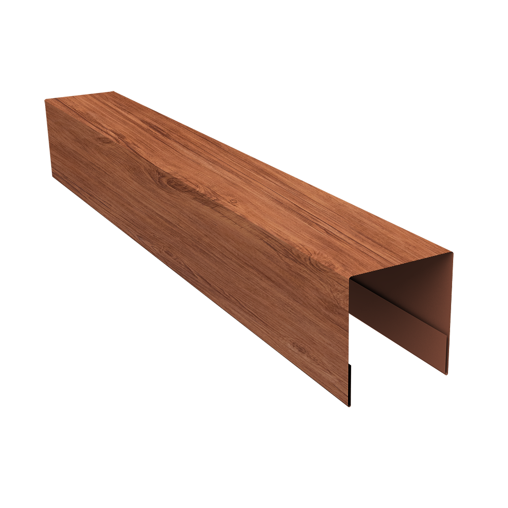 Планка боковая для забора из сайдинга (Блок-хаус new) 0,45 Print Premium Rowan Wood Intense FTC (2,06м)