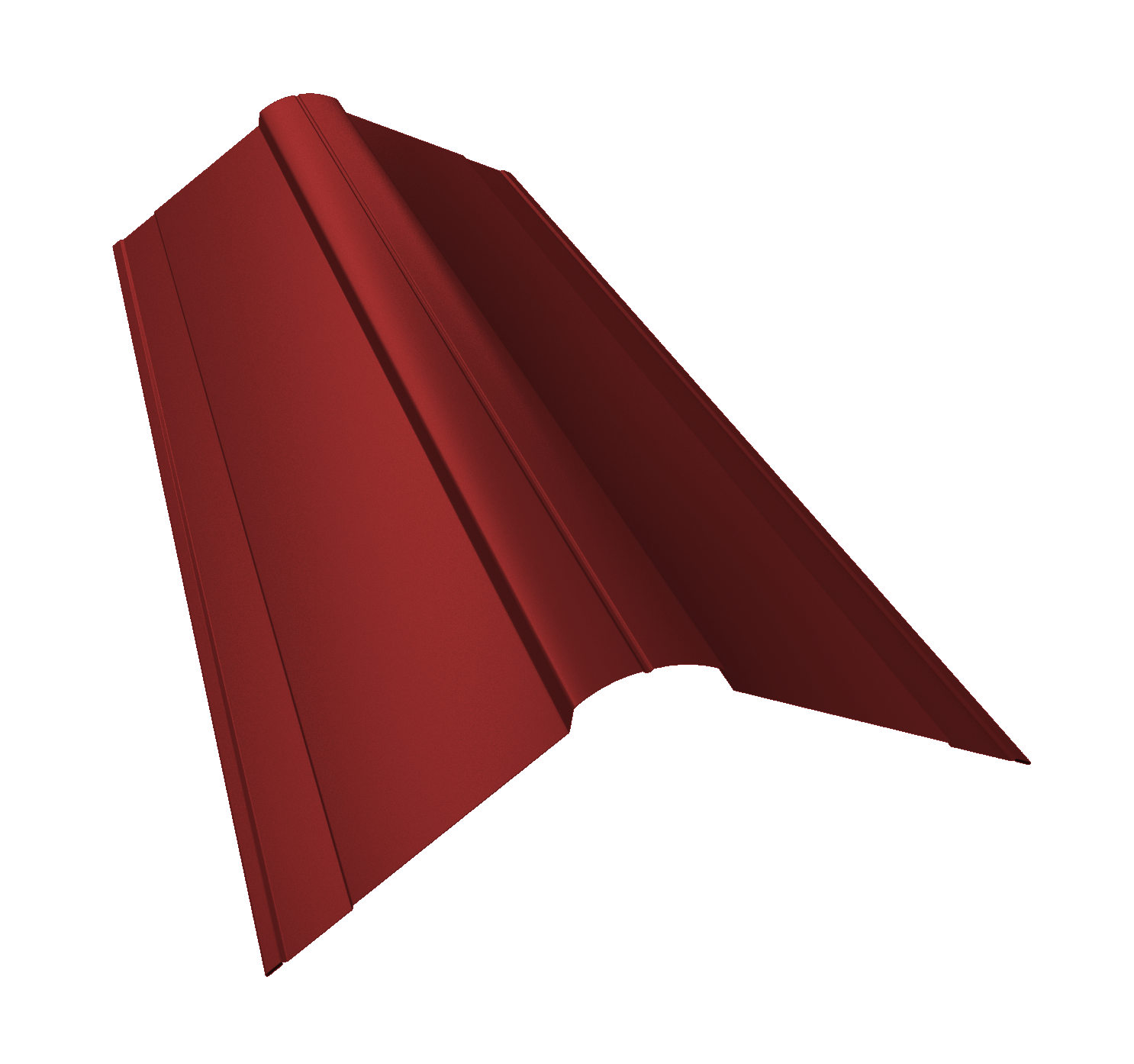 Планка конька фигурного 150x150 0,7 PE с пленкой RAL 3011 коричнево-красный (3м)