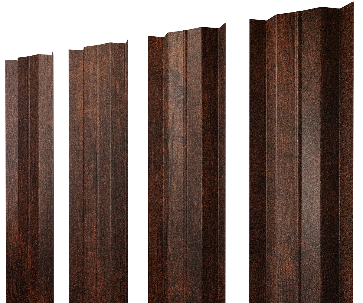 Штакетник М-образный В с прямым резом 0,45 Print-Double Premium Cherry Wood Dark F