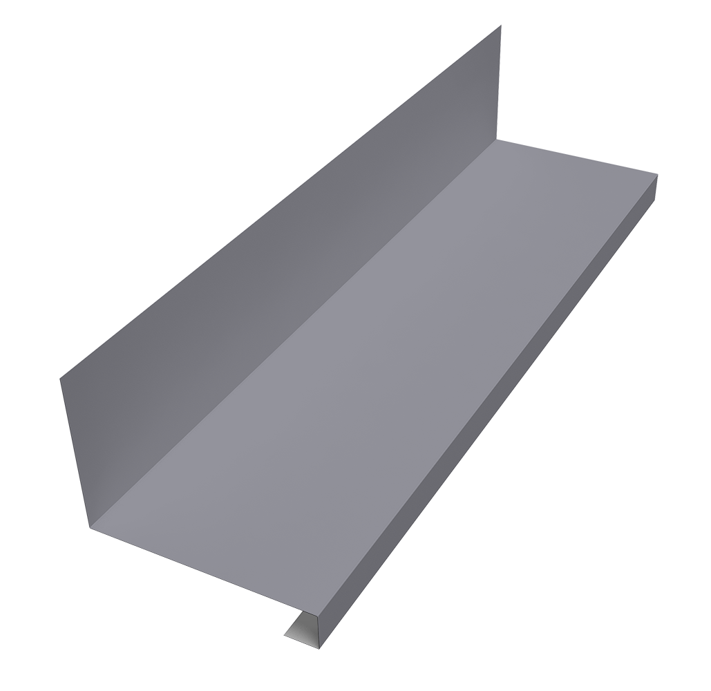 Планка примыкание нижнее к трубе для Кликфальц Pro 0,4 PE с пленкой RAL 7004 сигнальный серый (2м)