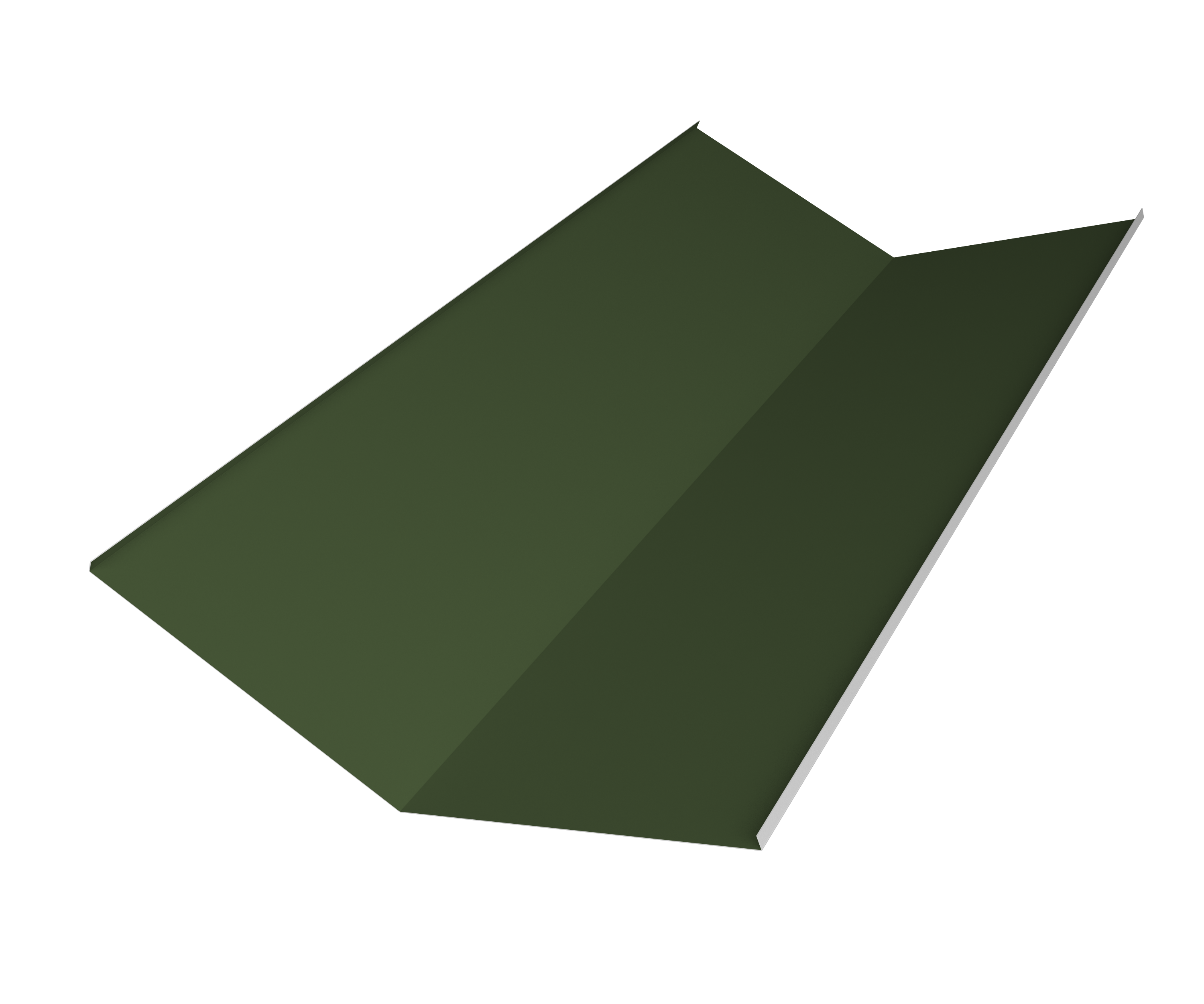 Планка ендовы нижней 300х300 0,5 Satin Matt TX RAL 6020 хромовая зелень (3м)
