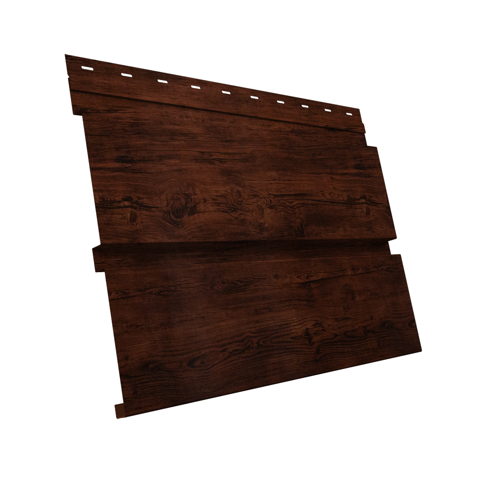 Софит металлический Квадро Брус без перфорации 0,45 Print Elite с пленкой Cherry Wood TwinColor