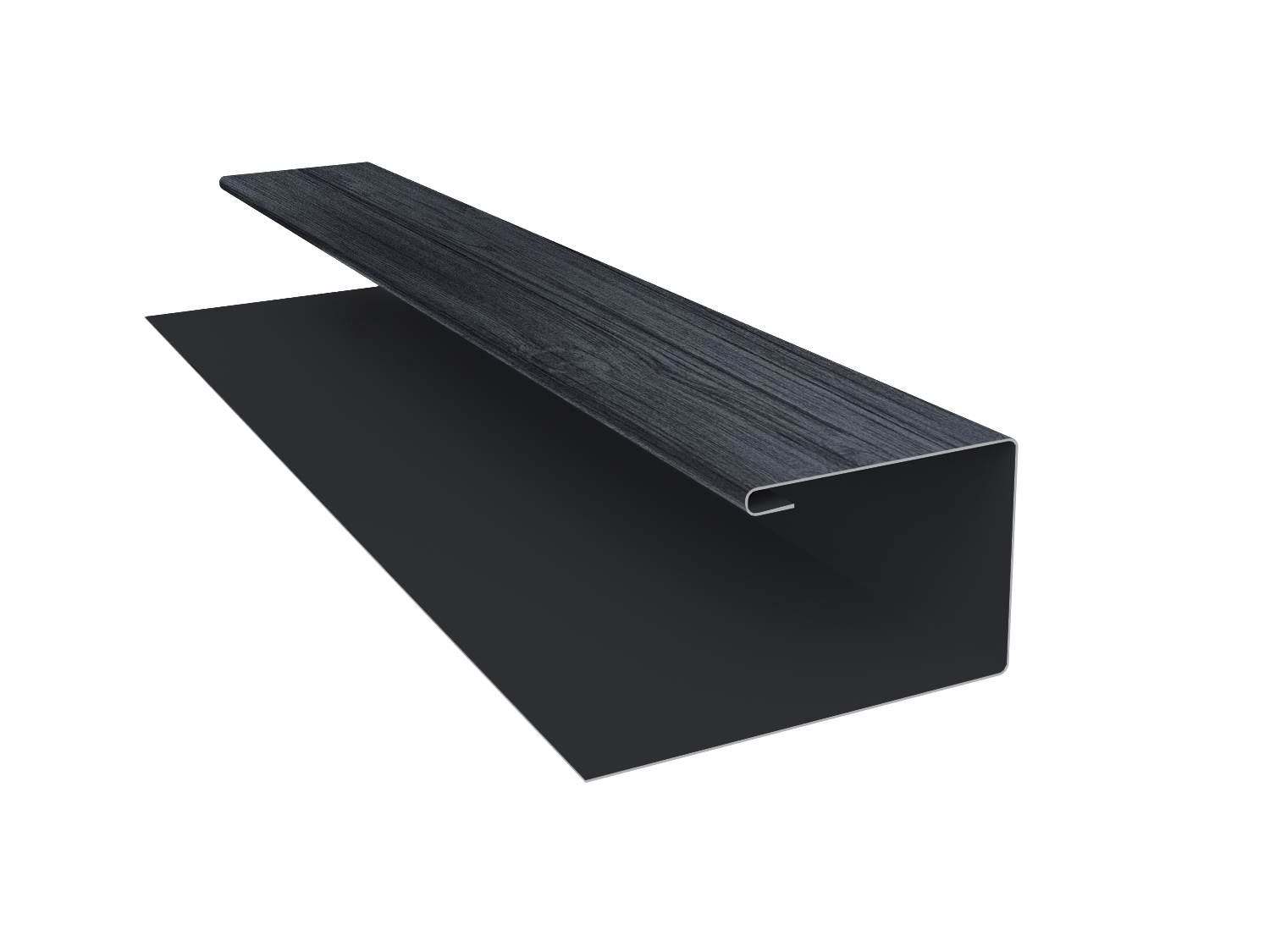 Планка П-образная Экобрус Grand Line 0,45 Print Premium Grey Wood TwinColor (3м)