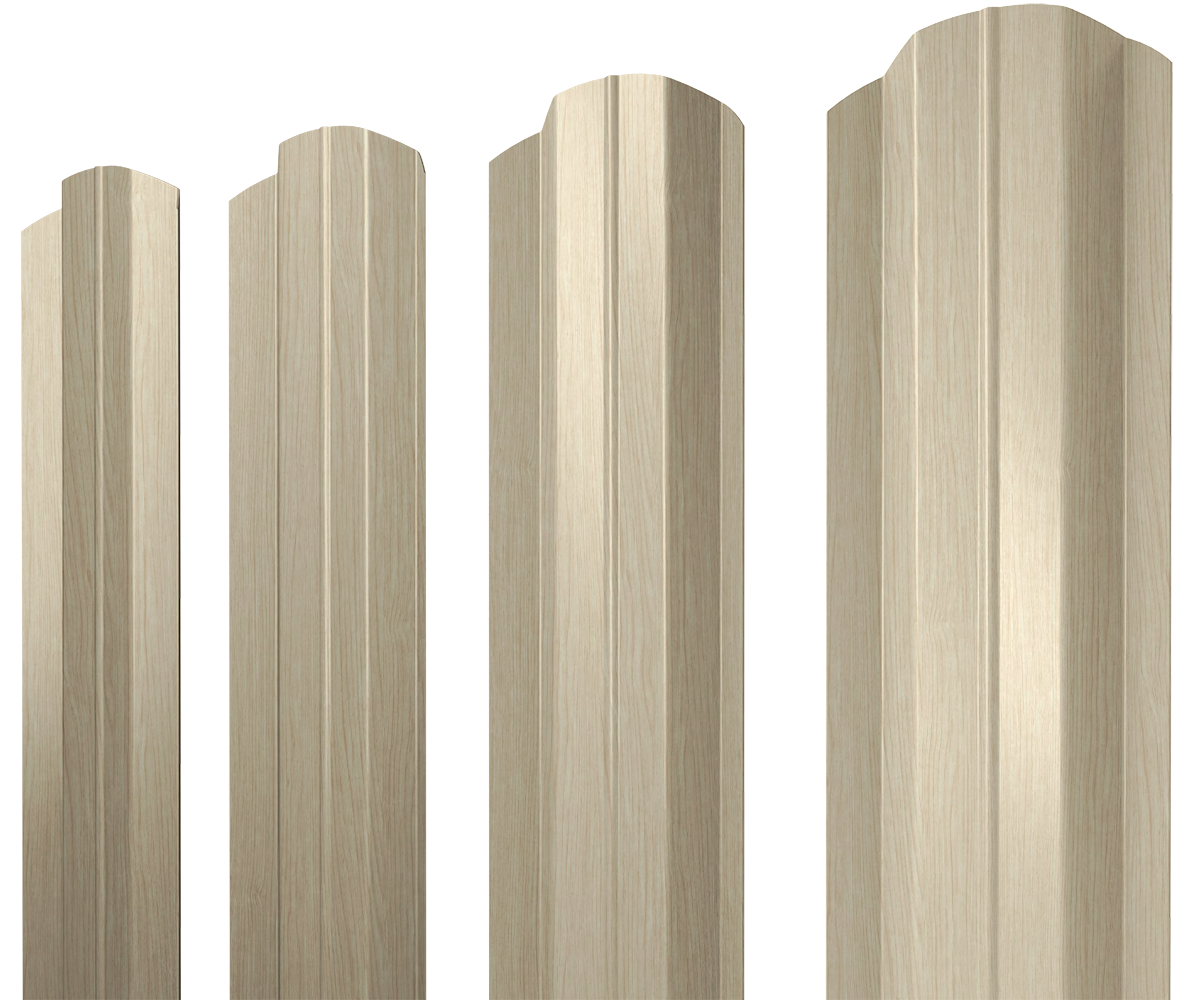 Штакетник М-образный B фигурный 0,45 Print Elite Milky Wood TwinColor