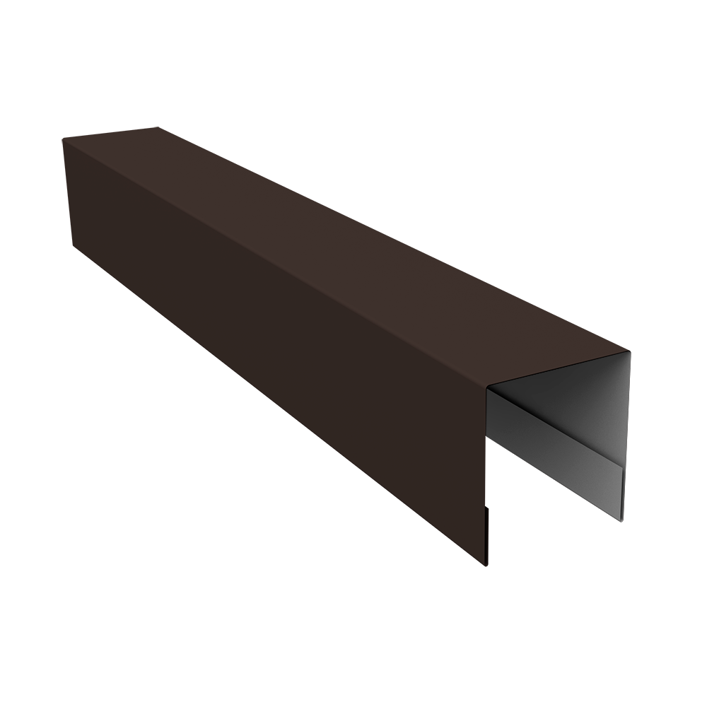 Планка боковая для забора из сайдинга (Блок-хаус new) 0,5 Satin Matt TX RR 32 темно-коричневый (3м)