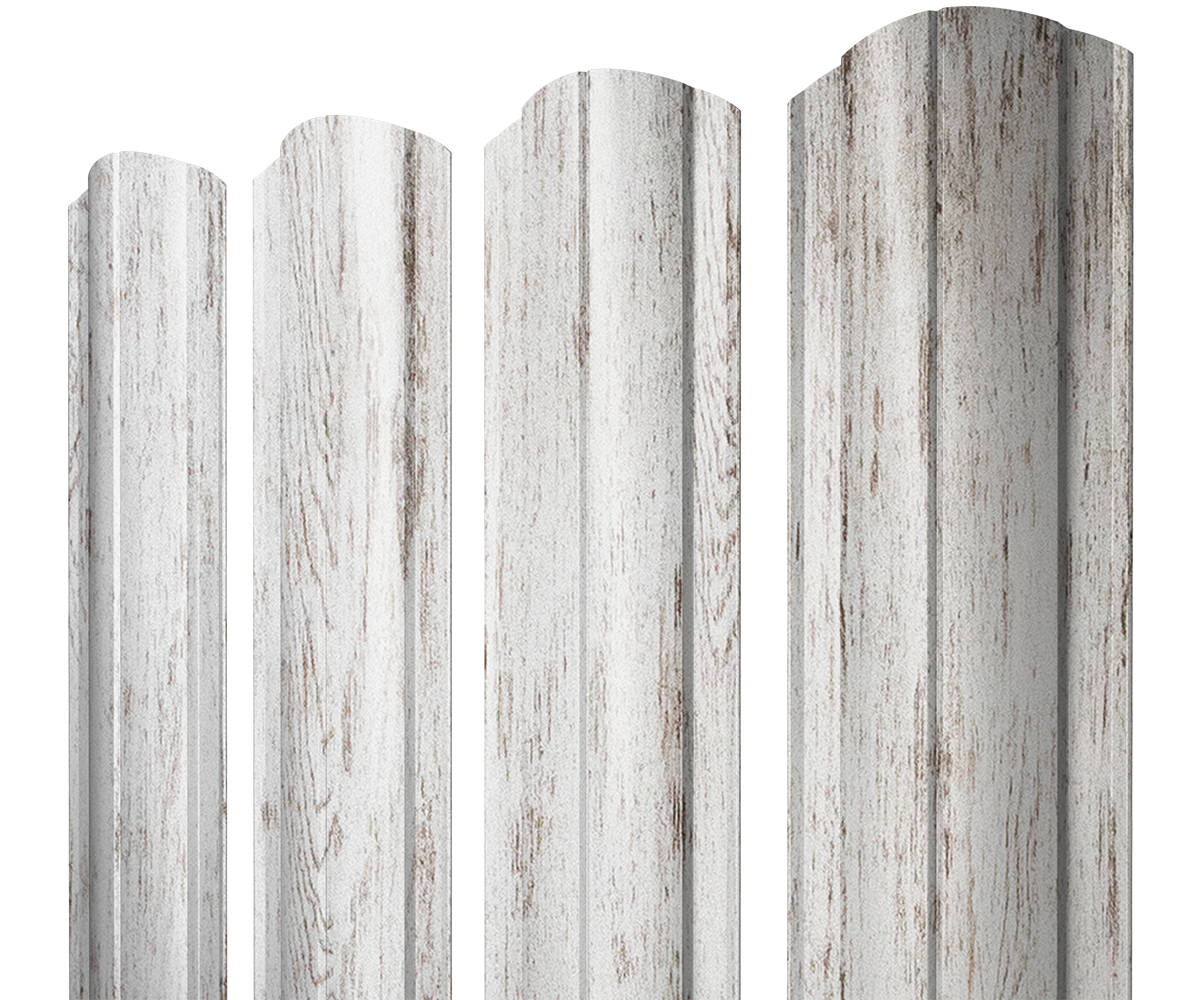 Штакетник Круглый фигурный 0,45 Print Elite Snow Wood TwinColor