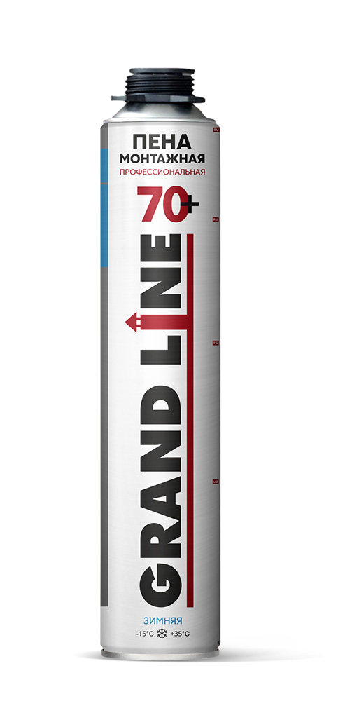 Пена монтажная профессиональная Grand Line 70+ зимняя, 900мл, 1000г