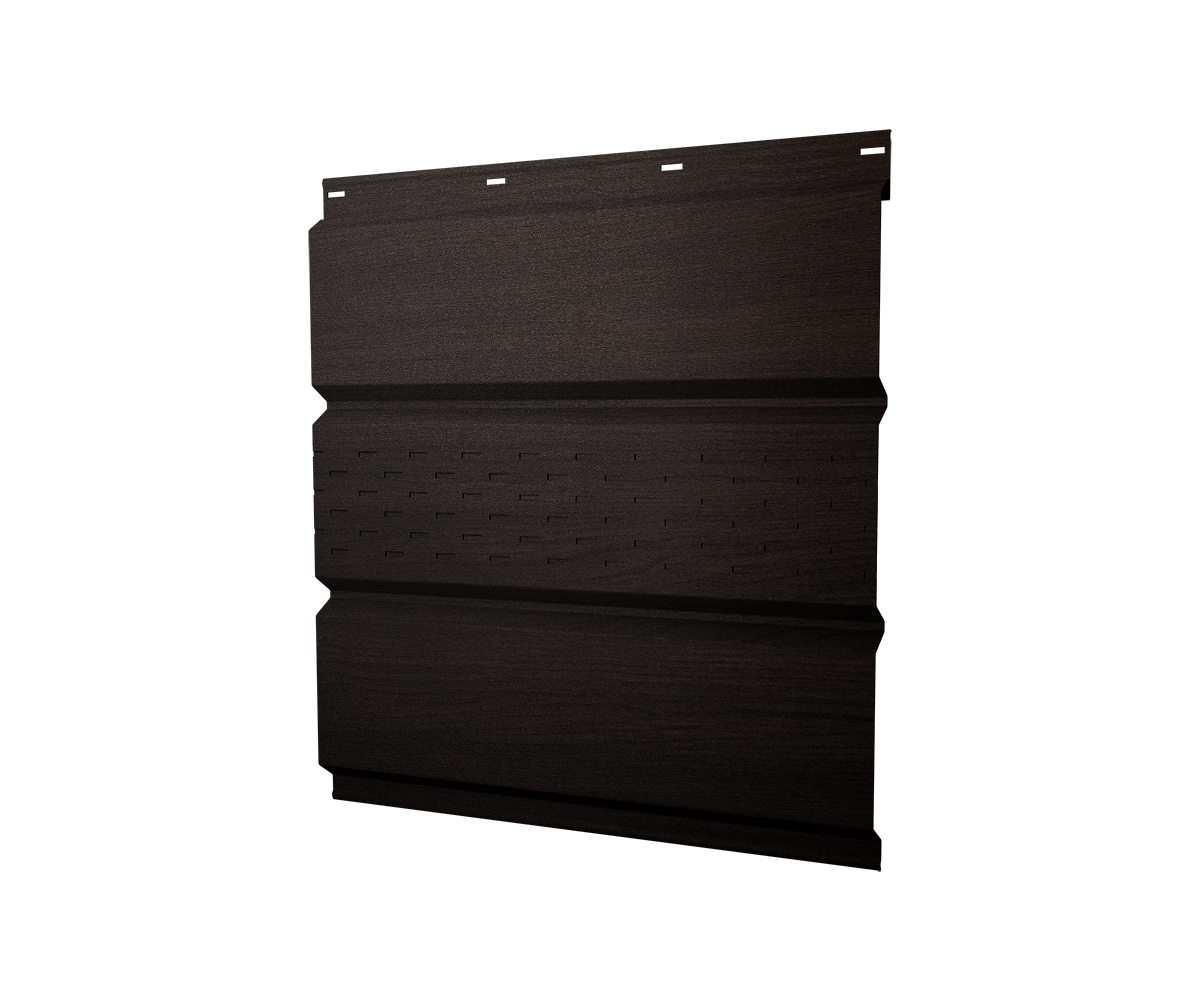 Софит металлический центральная перфорация 0,45 Print Elite с пленкой Coffee Wood TwinColor