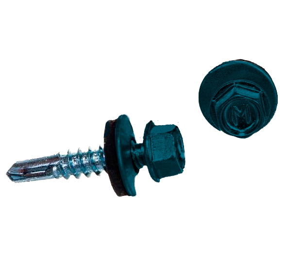 Саморез по металлу Daxmer 5,5х25 RAL 5009 (250) сверло №3