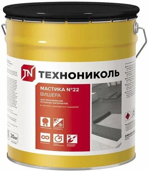 Мастика приклеивающая Технониколь №22 Вишера 20кг (ведро)