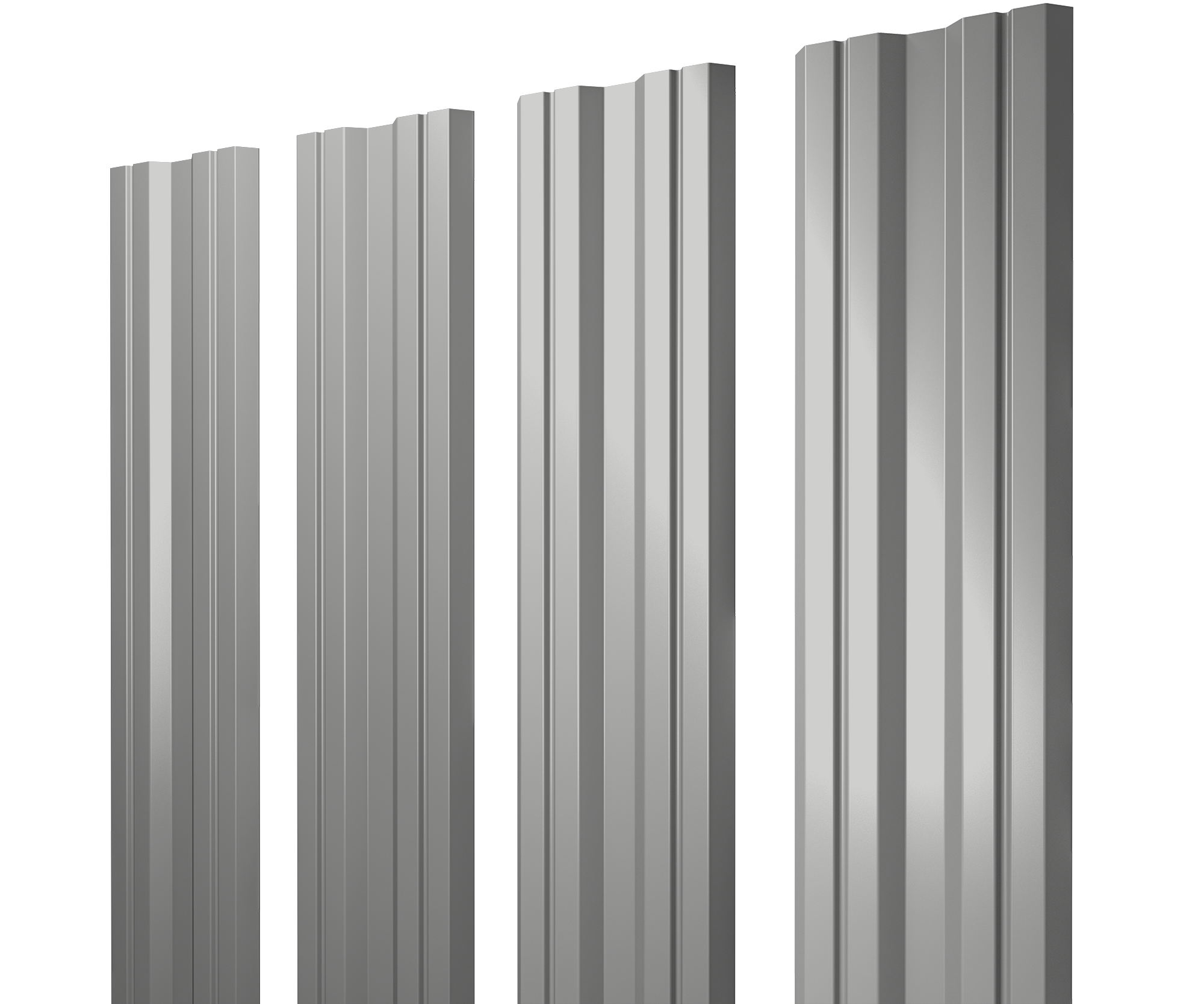 Штакетник Twin с прямым резом 0,45 Drap TX RAL 7047 телегрей 4