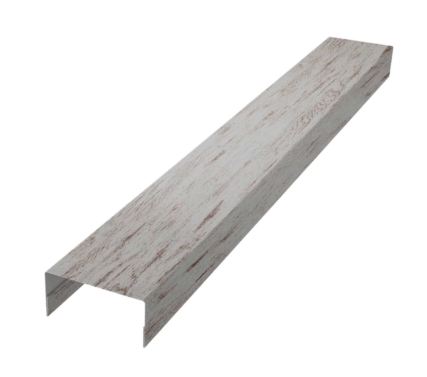 Крышка забора для горизонтального монтажа штакетника 0,45 Print Elite Snow Wood TwinColor (3м)