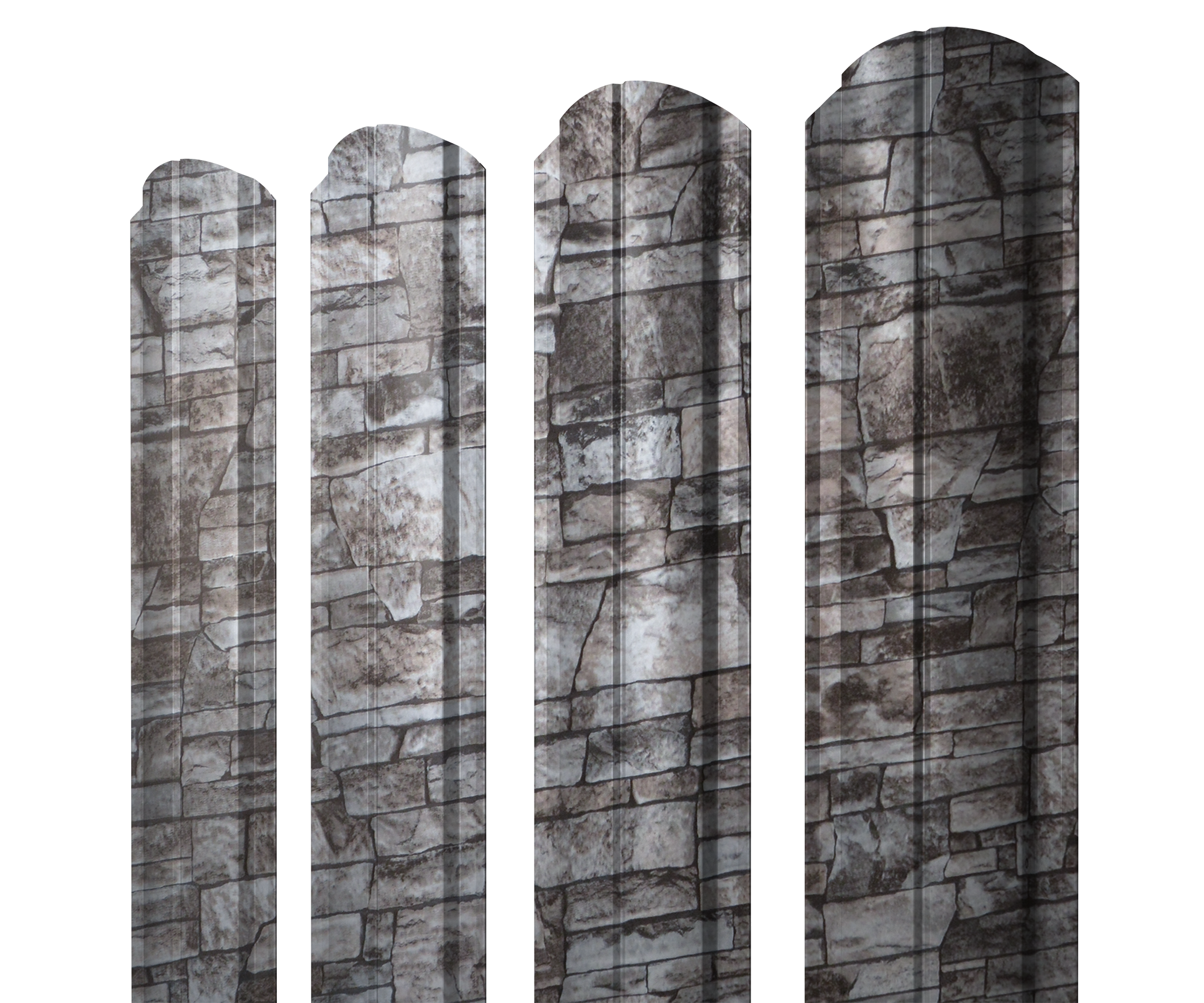 Штакетник Полукруглый Slim фигурный 0,45 Print Elite Fine Stone TwinColor