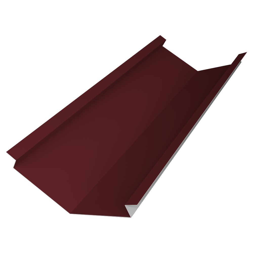 Планка ендовы нижней для композитной черепицы 140х140 0,5 Satin с пленкой RAL 3005 красное вино (2м)