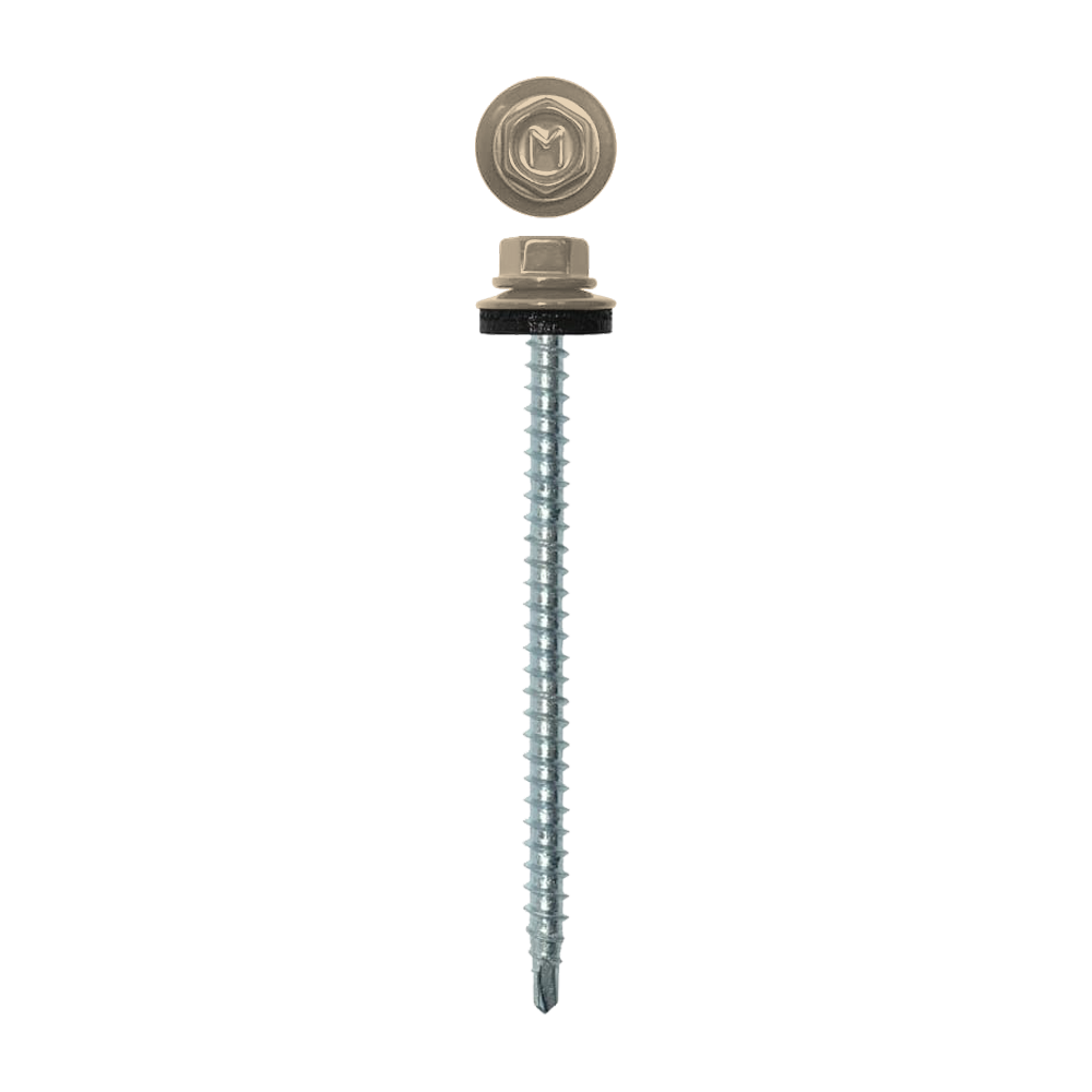 Саморез кровельный Daxmer 4,8х70 RAL 1015 (100) сверло №1