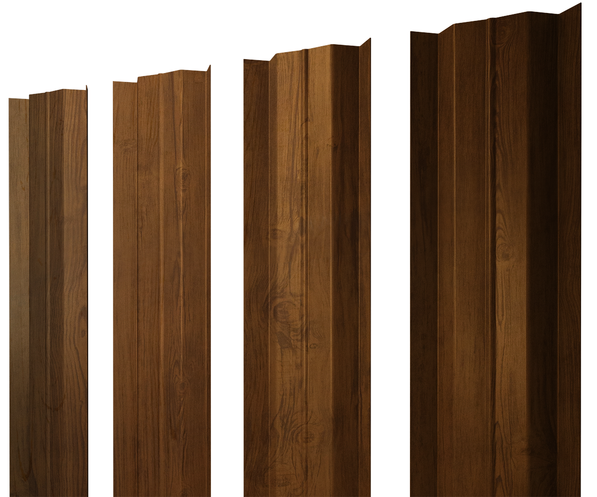 Штакетник М-образный В с прямым резом 0,45 Print Elite Golden Wood TwinColor