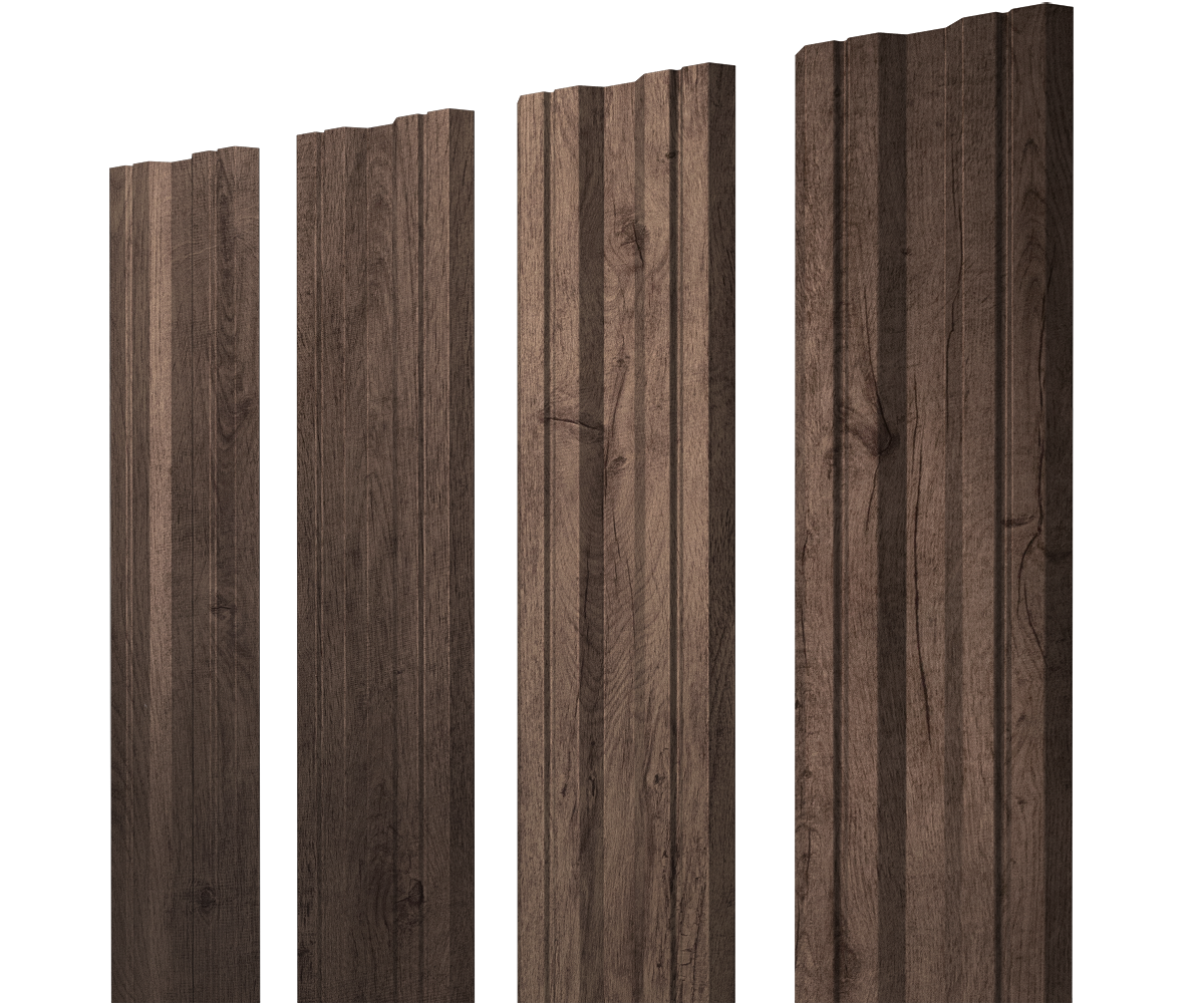Штакетник Twin с прямым резом 0,45 Print Premium Almond Wood Fresh