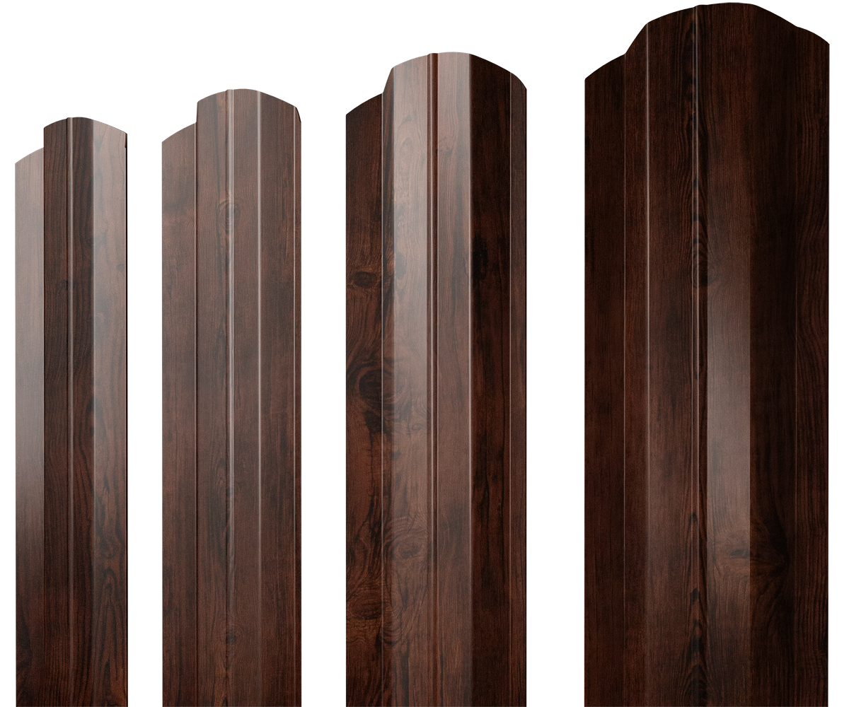 Штакетник М-образный B фигурный 0,45 Print Elite Cherry Wood TwinColor