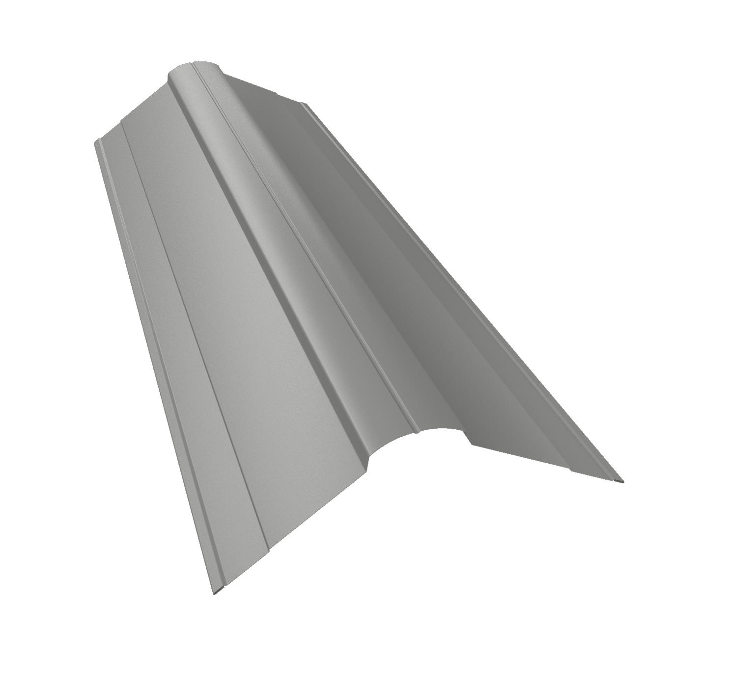 Планка конька фигурного 100x100 0,5 Satin с пленкой RAL 9006 бело-алюминиевый (3м)