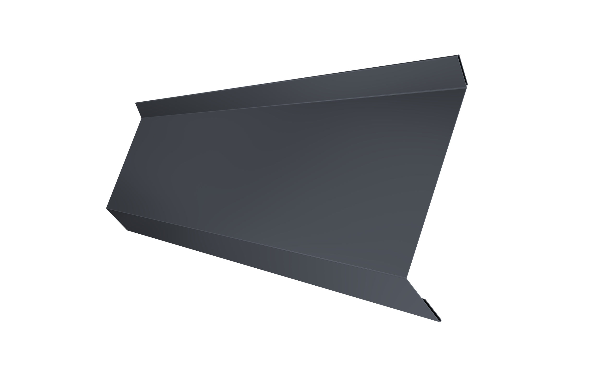 Планка примыкания в штробу 60 0,5 Satin Matt TX RAL 7024 мокрый асфальт (2м)