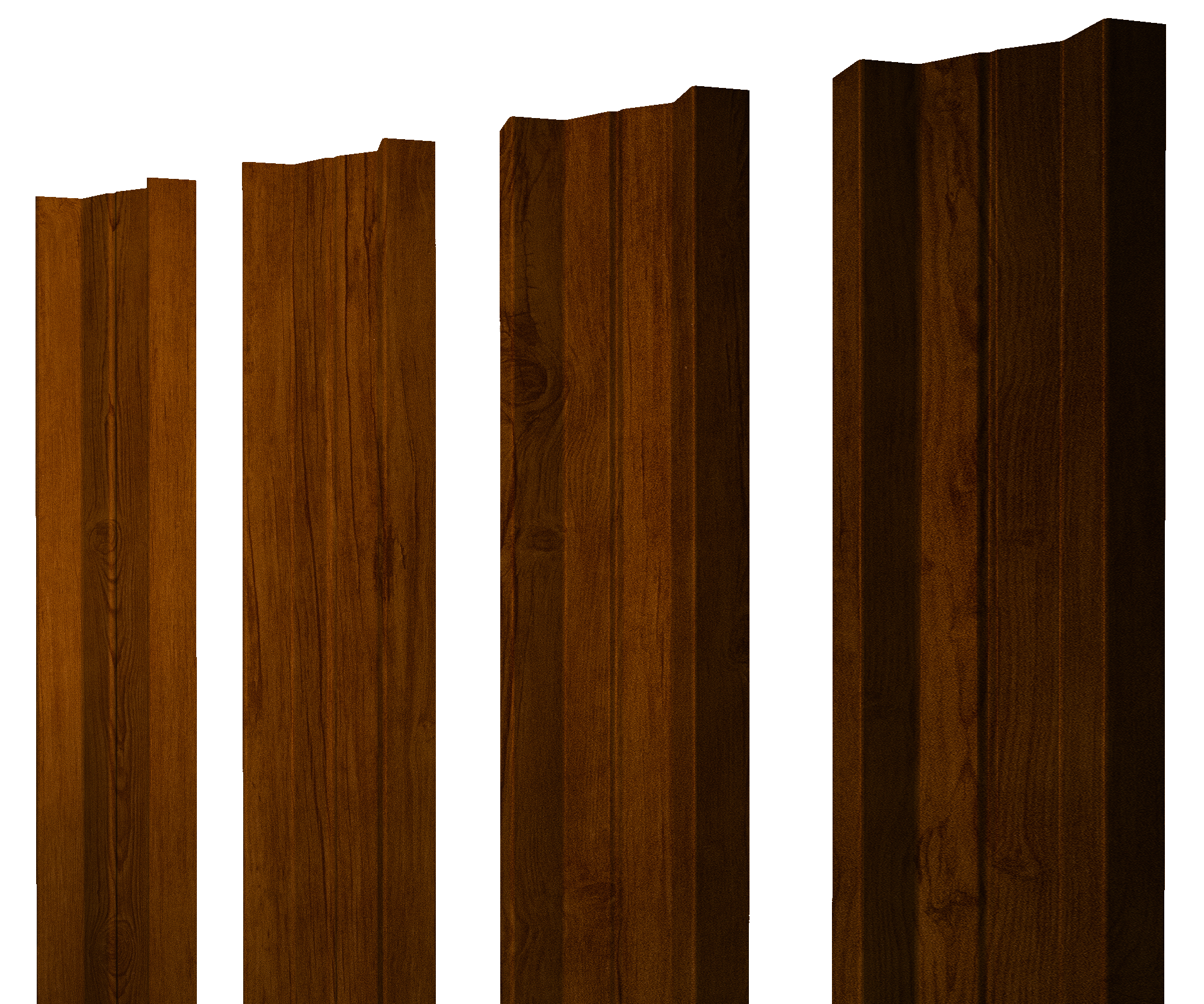 Штакетник М-образный А с прямым резом 0,45 Print-Double Premium Golden Wood Intense F