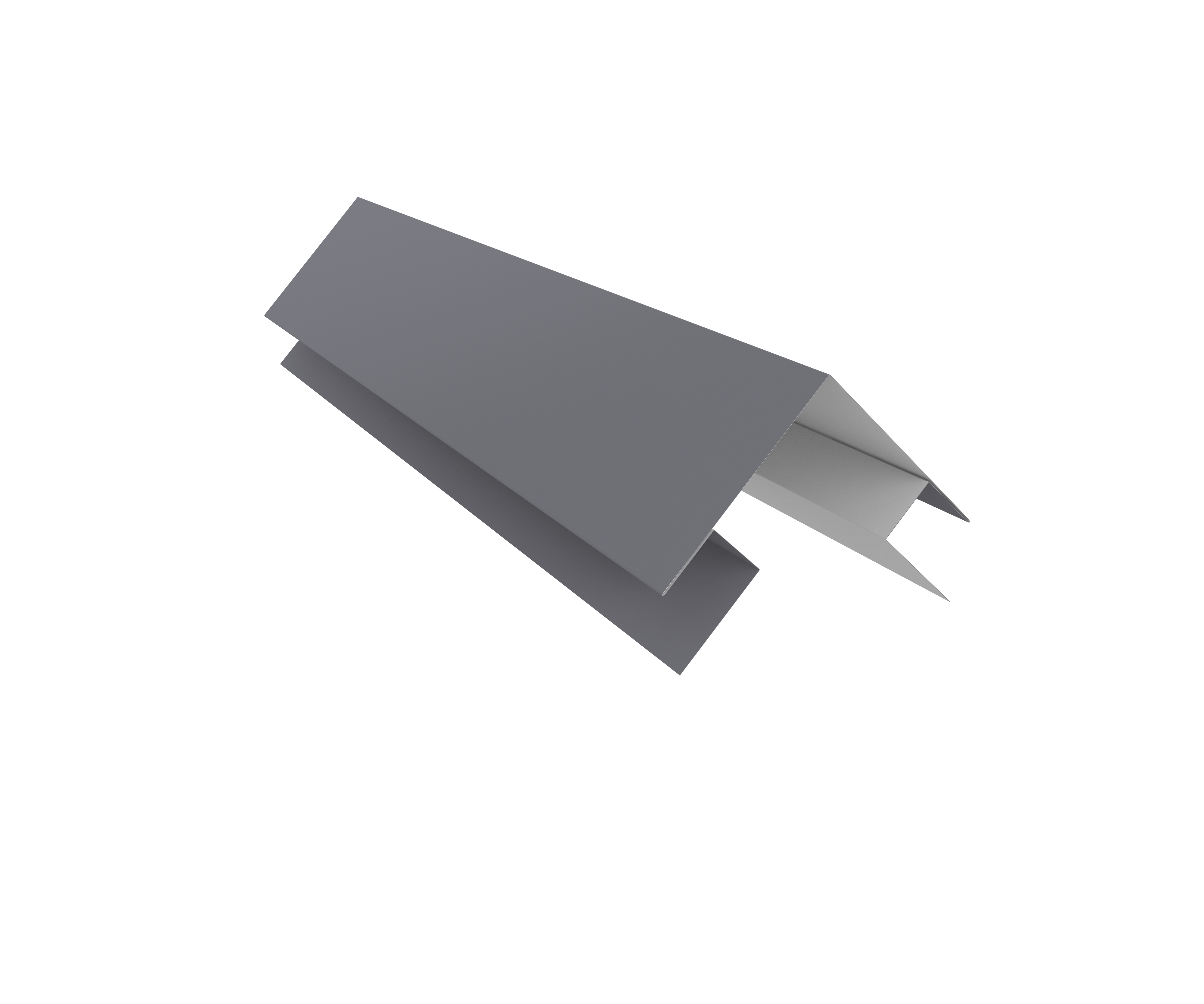 Планка угла внешнего сложная Кожуха сегментного 0,5 Satin с пленкой RAL 7004 сигнальный серый (1,8м)