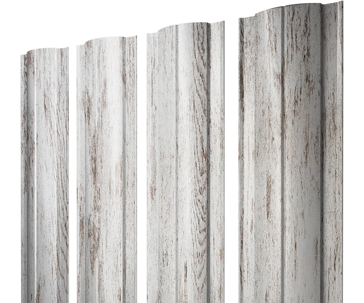 Штакетник Круглый с прямым резом 0,45 Print Elite Snow Wood TwinColor
