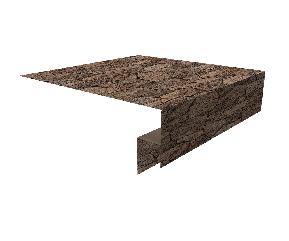 Планка околооконная сложная Блок-Хаус new Grand Line 250х50х27 (j-фаска) 0,45 Print Elite King Stone TwinColor (2м)