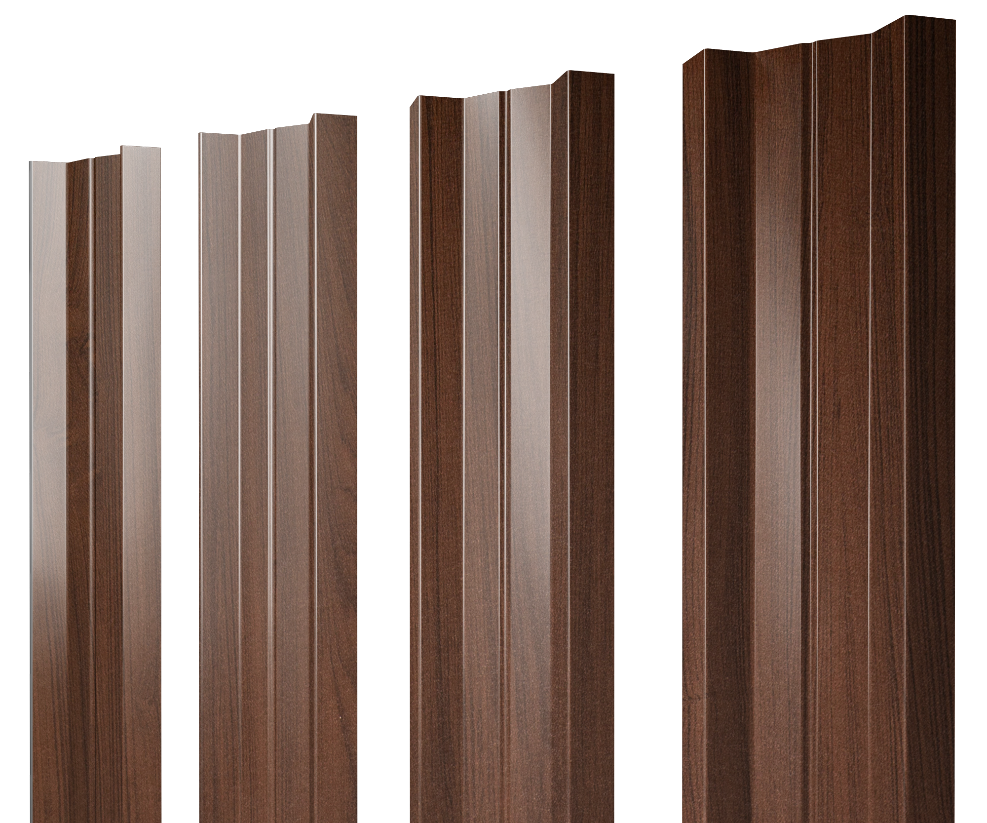 Штакетник М-образный А с прямым резом 0,45 Print Elite Choco Wood TwinColor