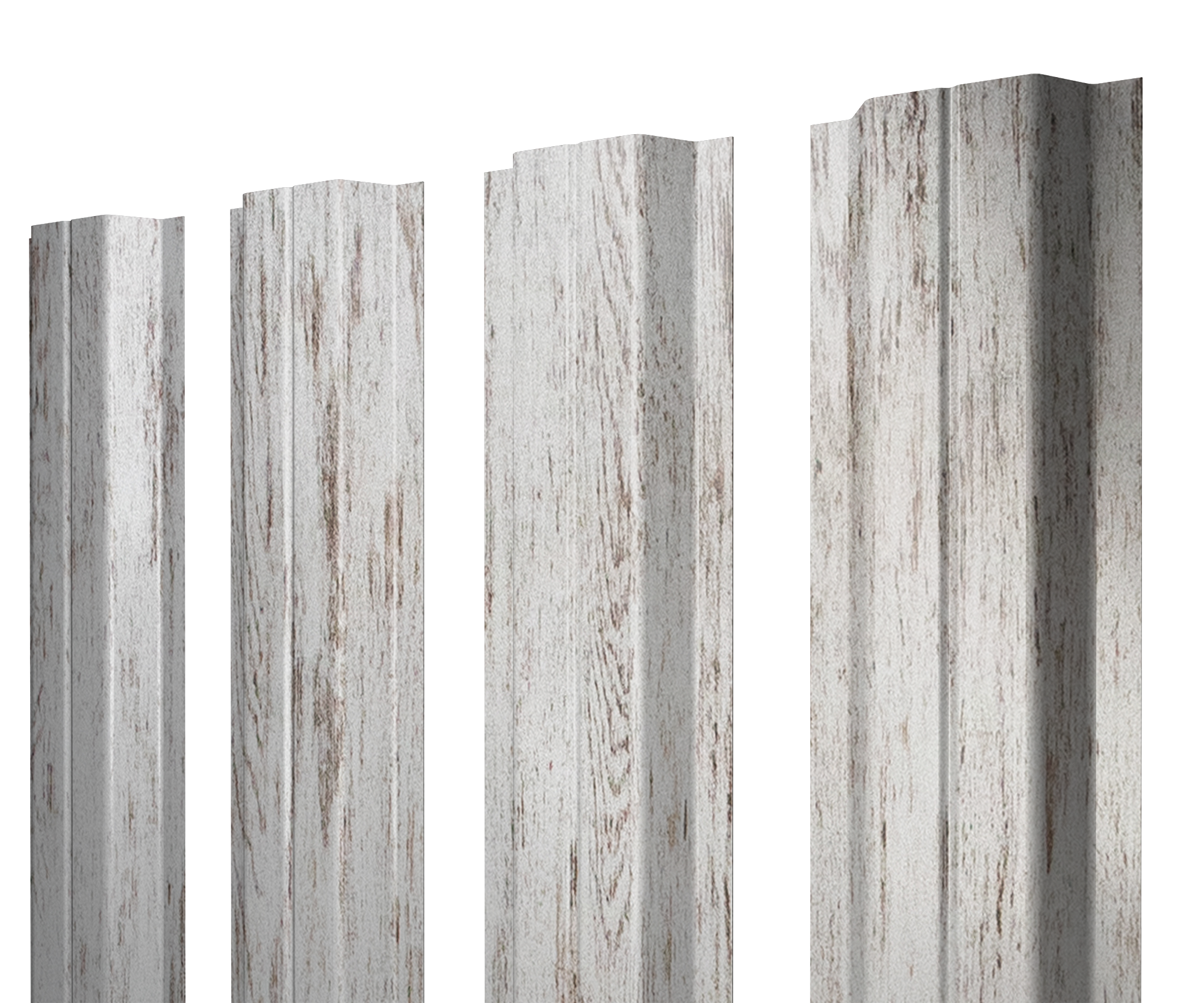 Штакетник П-образный A с прямым резом 0,45 Print Elite Snow Wood TwinColor