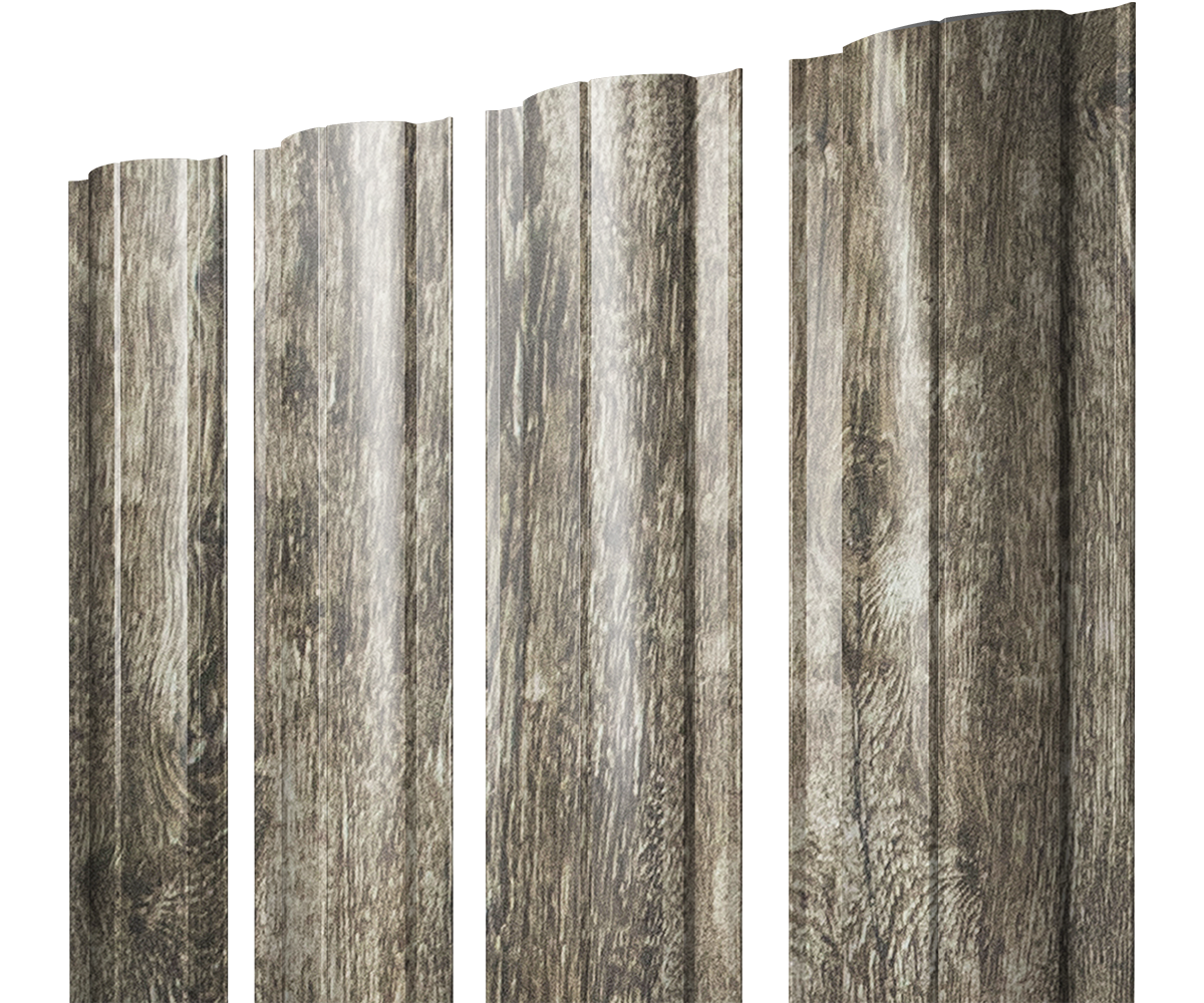 Штакетник Круглый с прямым резом 0,45 Print Elite Nordic Wood TwinColor